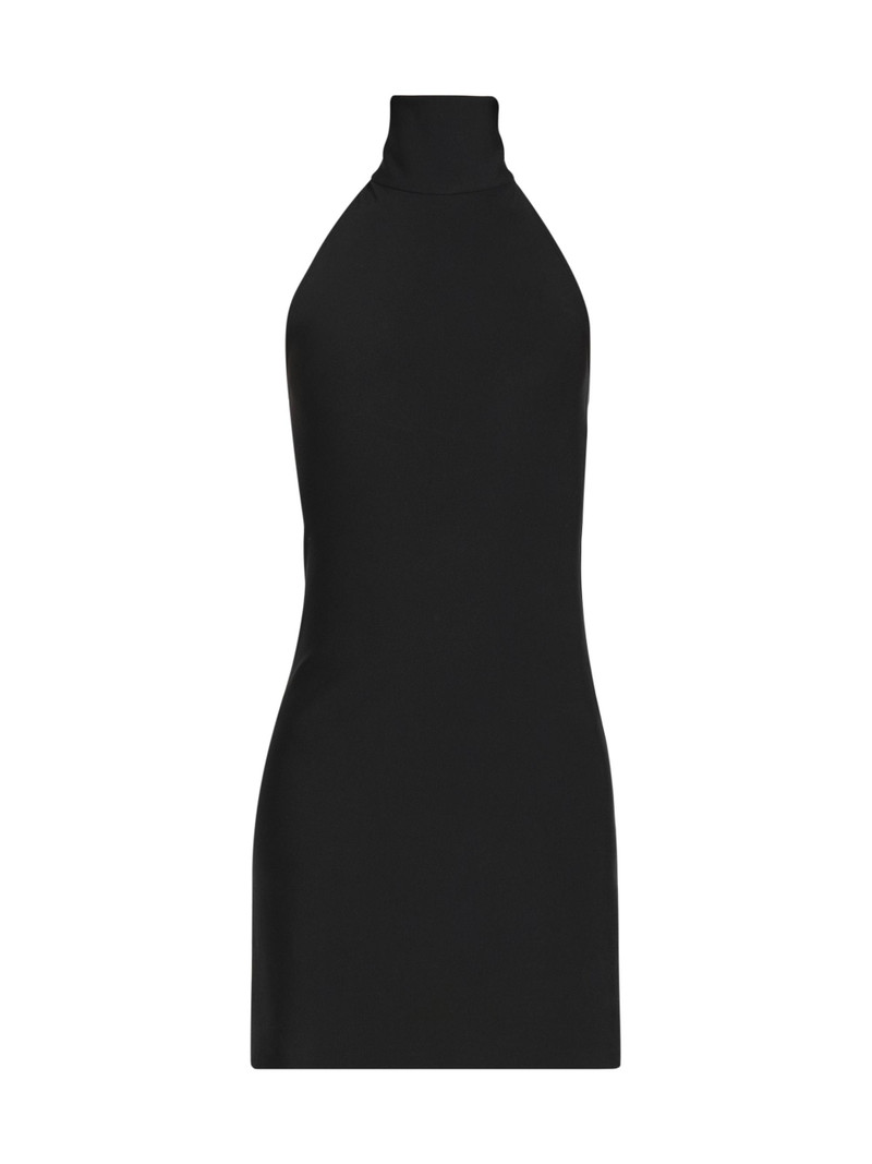 Women's Banded Halter Jersey Minidress - Black 1