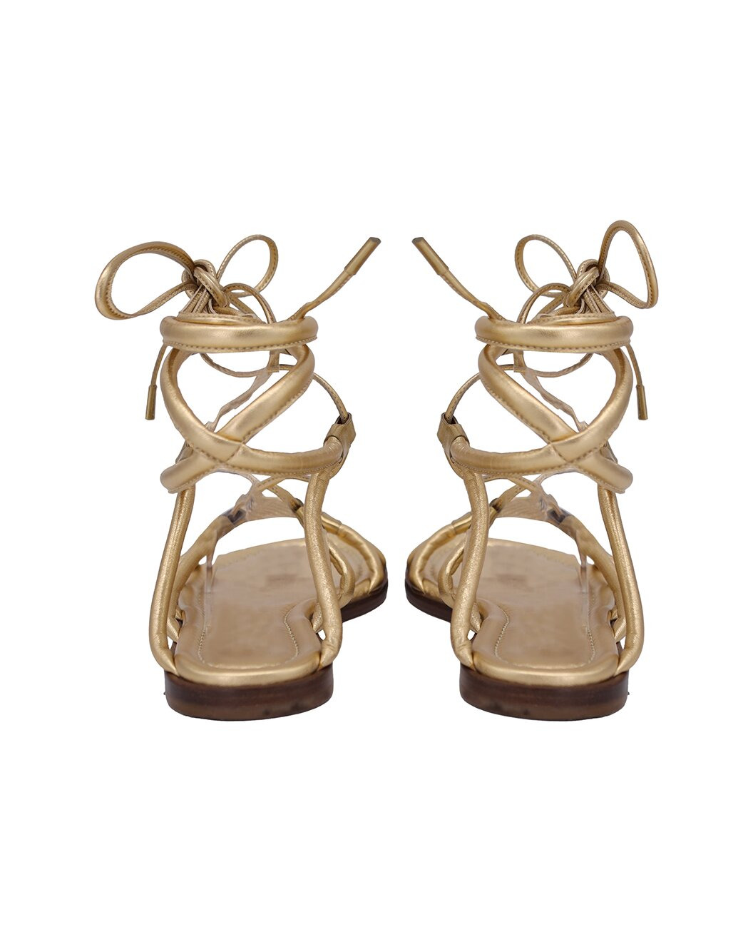 Gianvito Rossi Women's Leather Vesta Lace-Up Flat Sandal (Authentic Pre-Loved) - 2