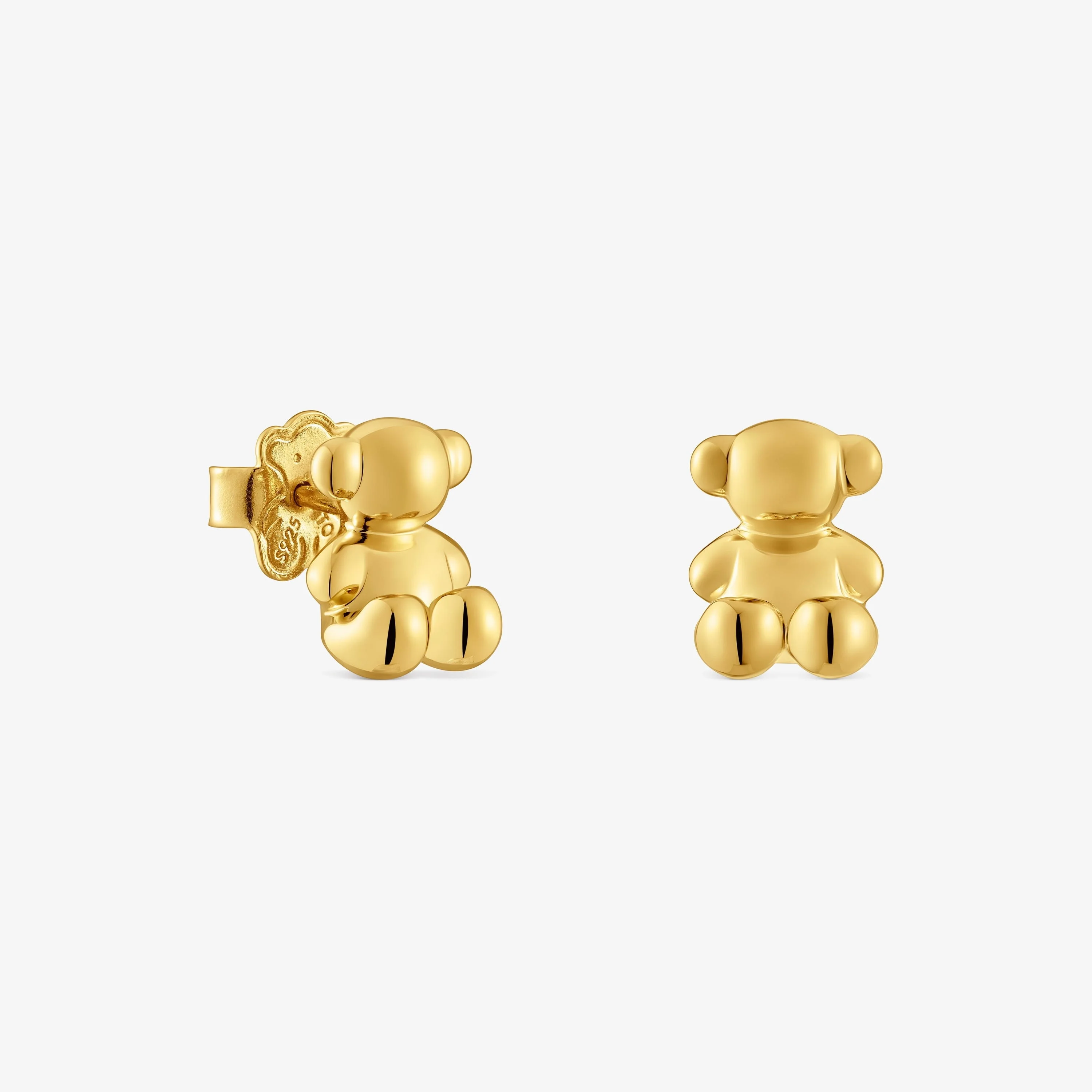 Bold Bear 10 mm bear Earrings with 18K gold vermeil - 1