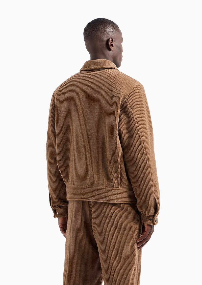 Ribbed wool blend velvet blouson 3