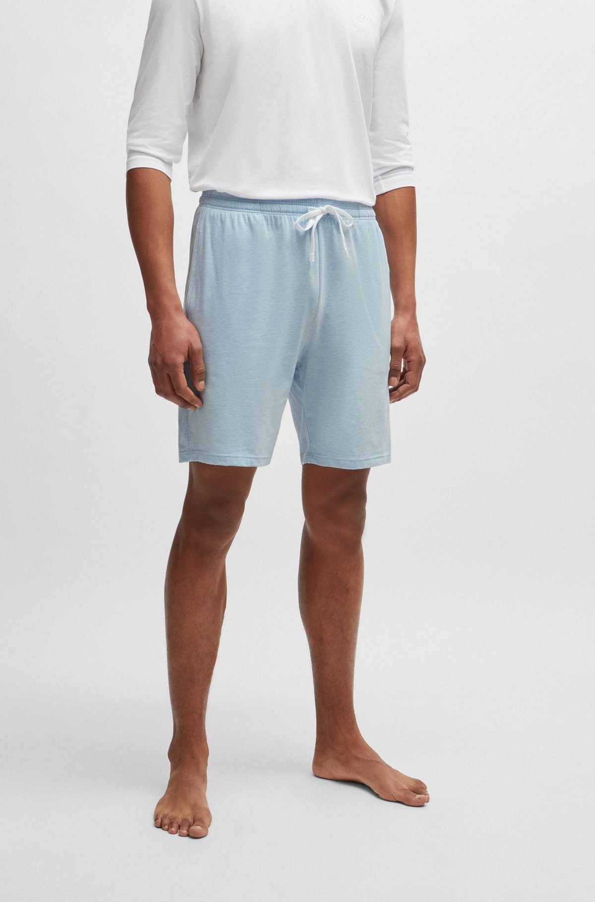 STRETCH-COTTON SHORTS WITH DRAWSTRING WAIST AND EMBROIDERED LOGO - 2