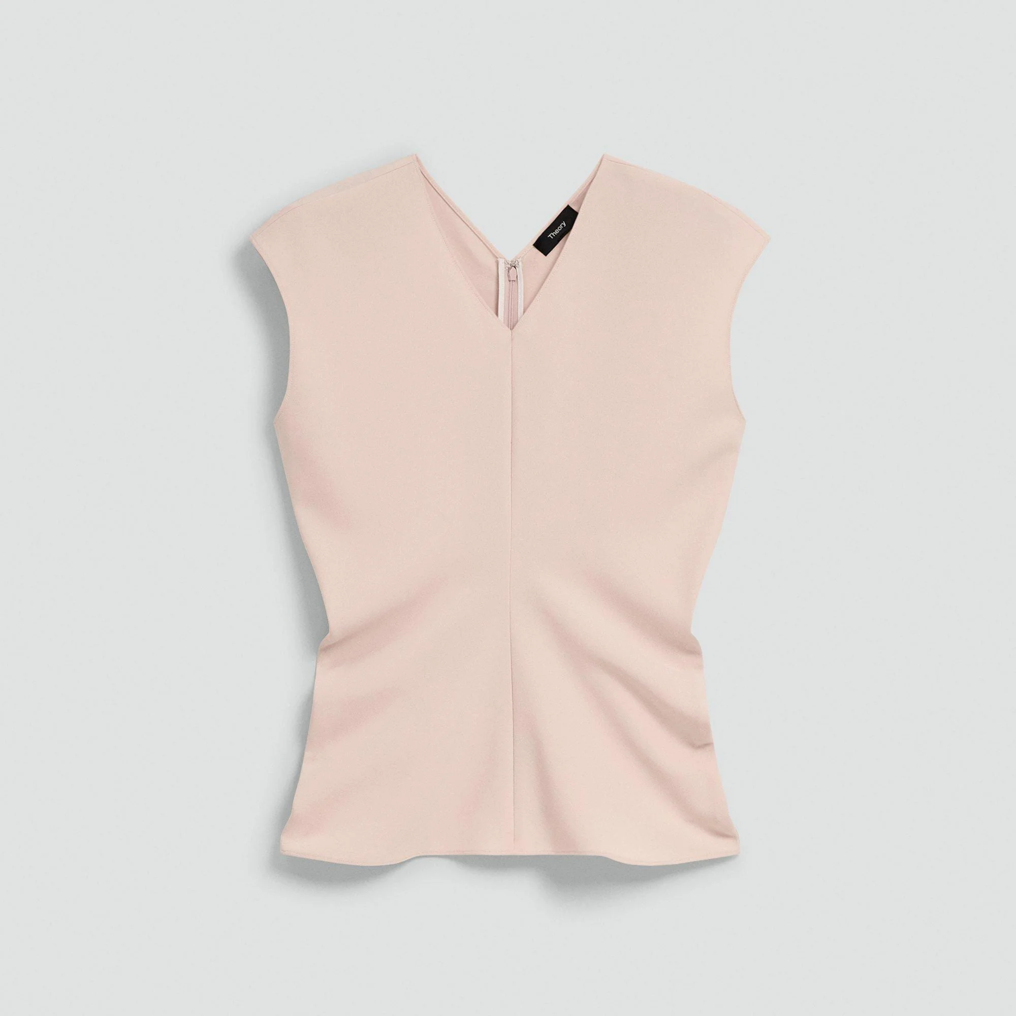 Draped V-Neck Top in Admiral Crepe - 1