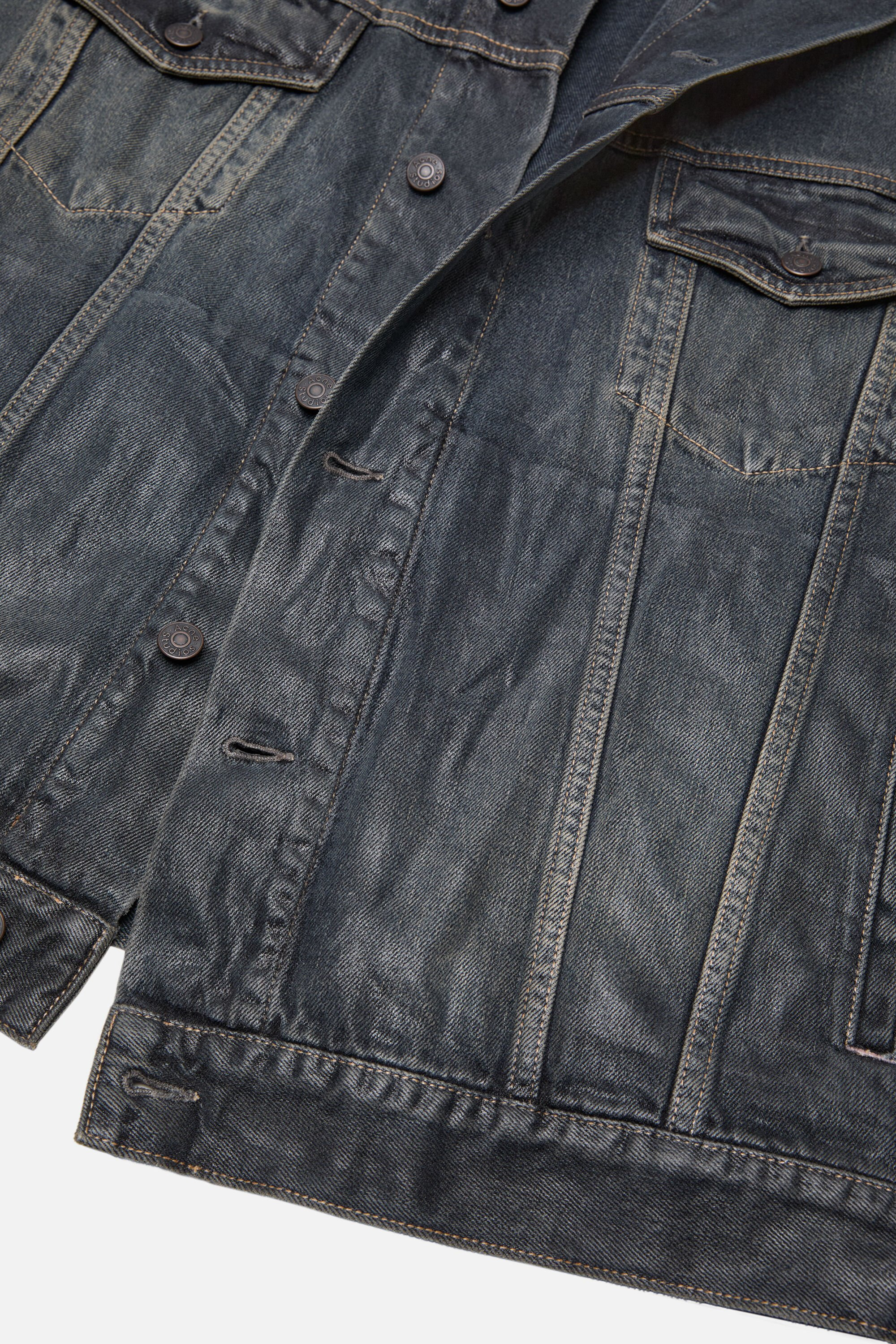 Denim jacket with hood - Black - 5