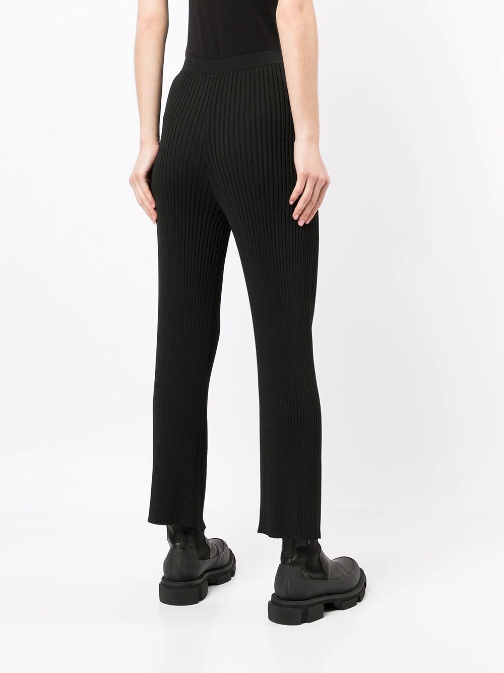 ribbed lace-up trousers - 4