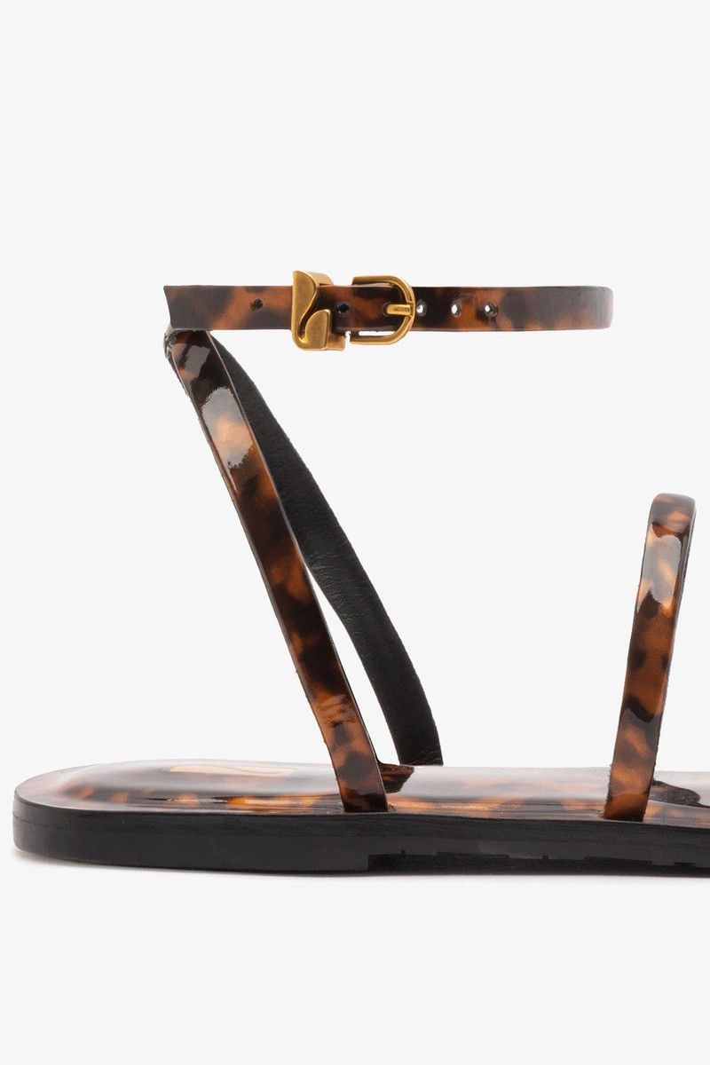 Biarritz Flat Sandal Tortoise Leather 4