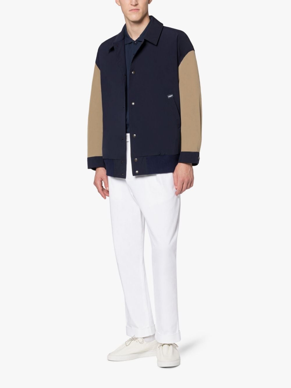 JETS NAVY ECO DRY BASEBALL JACKET - 4