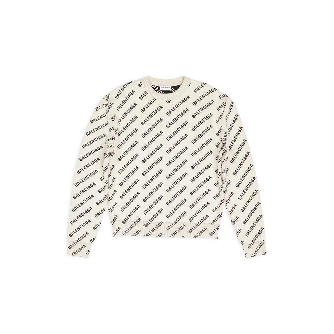 Women's Mini Allover Logo Sweater in Off White - 1