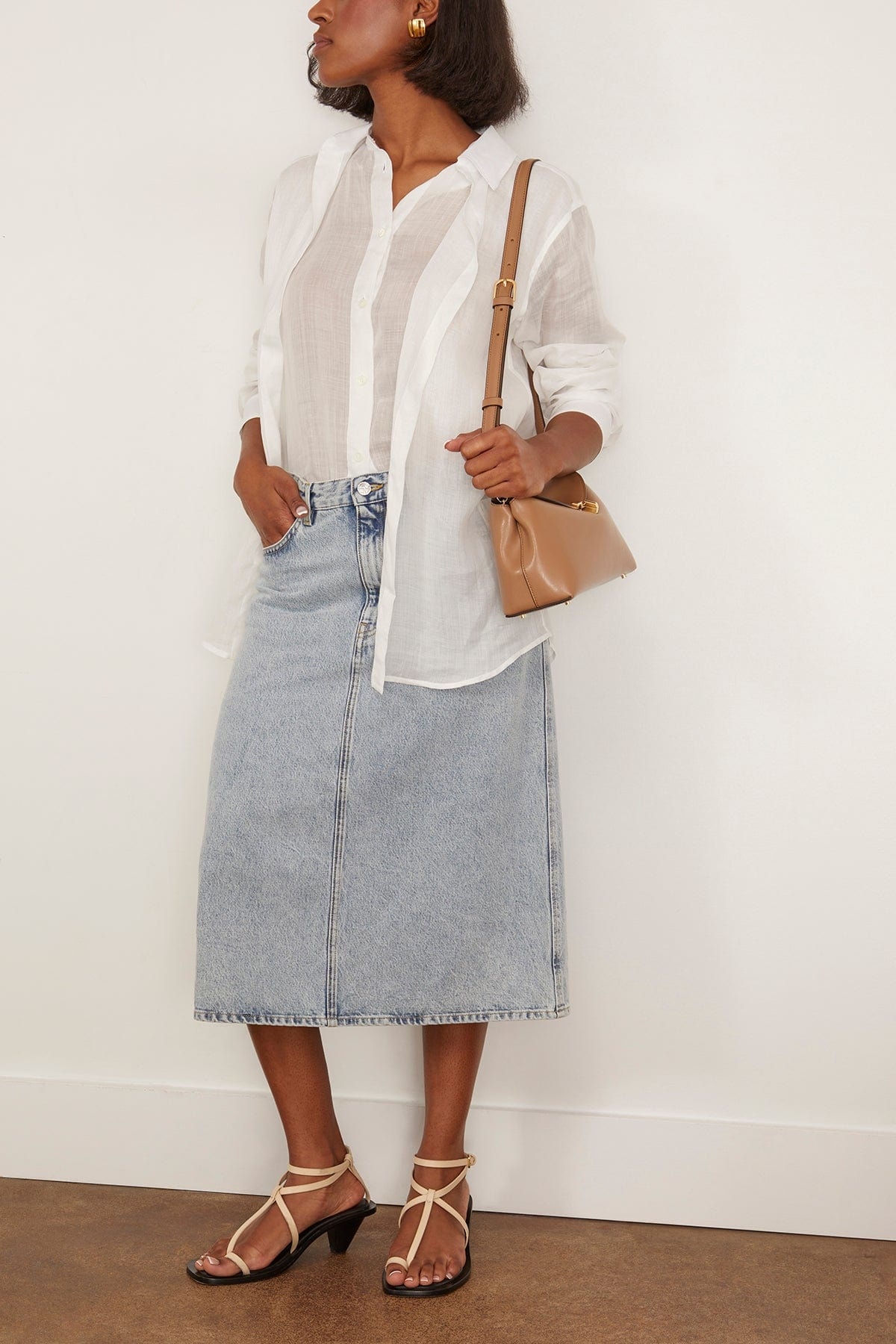 Double Collar Shirt in White - 2