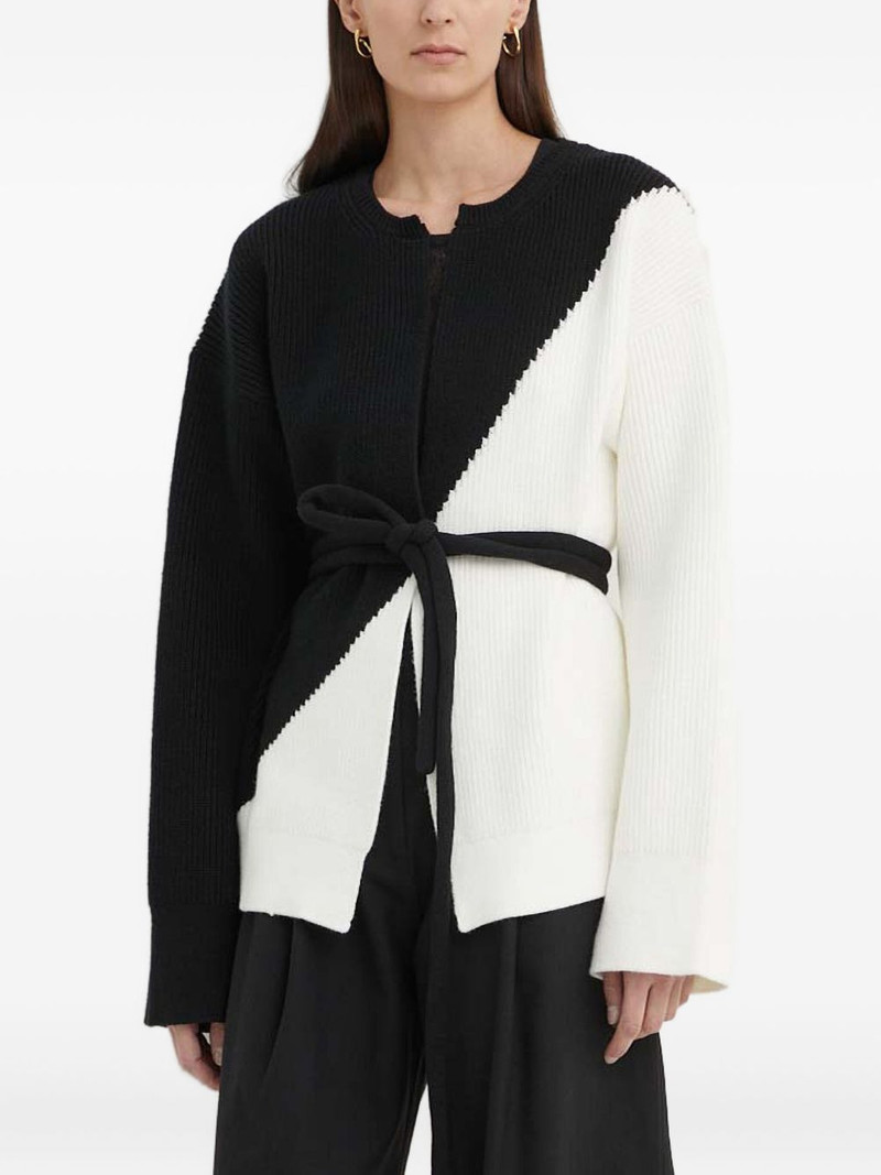 diagonal-ribbed knit cardigan 1