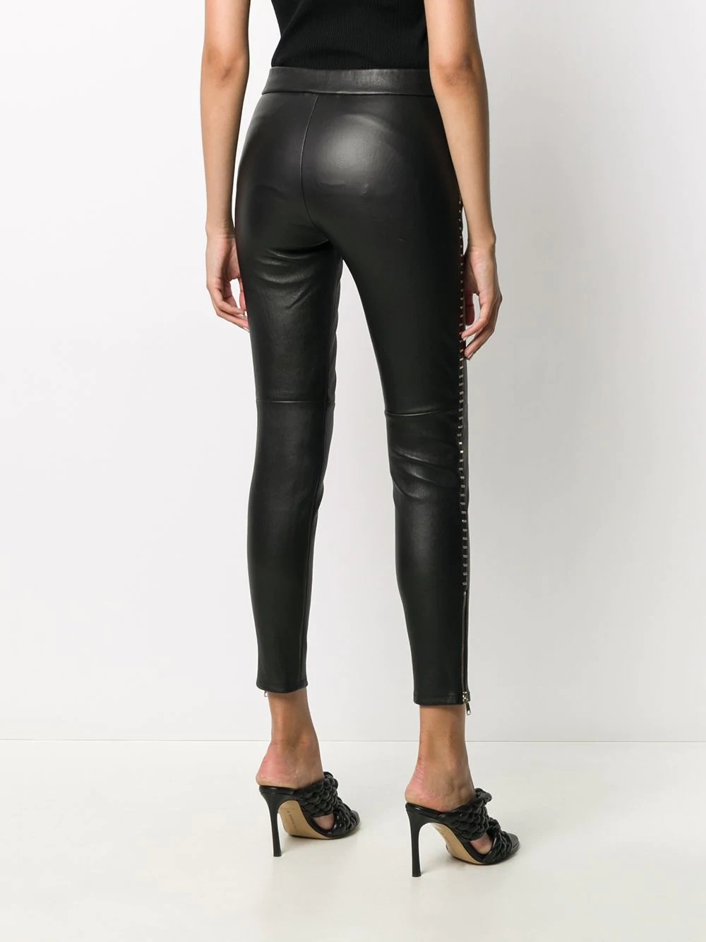 skinny lambskin trousers - 4