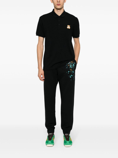 Moschino teddy-embroidered cotton polo shirt outlook