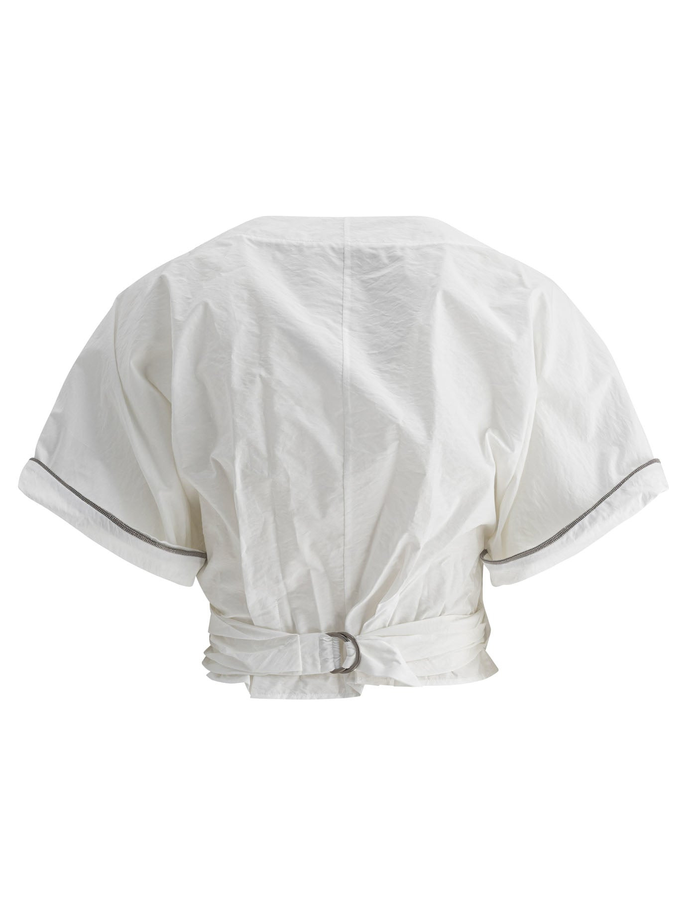 Brunello Cucinelli Women Kimono Style Top With Shiny Trims - 2