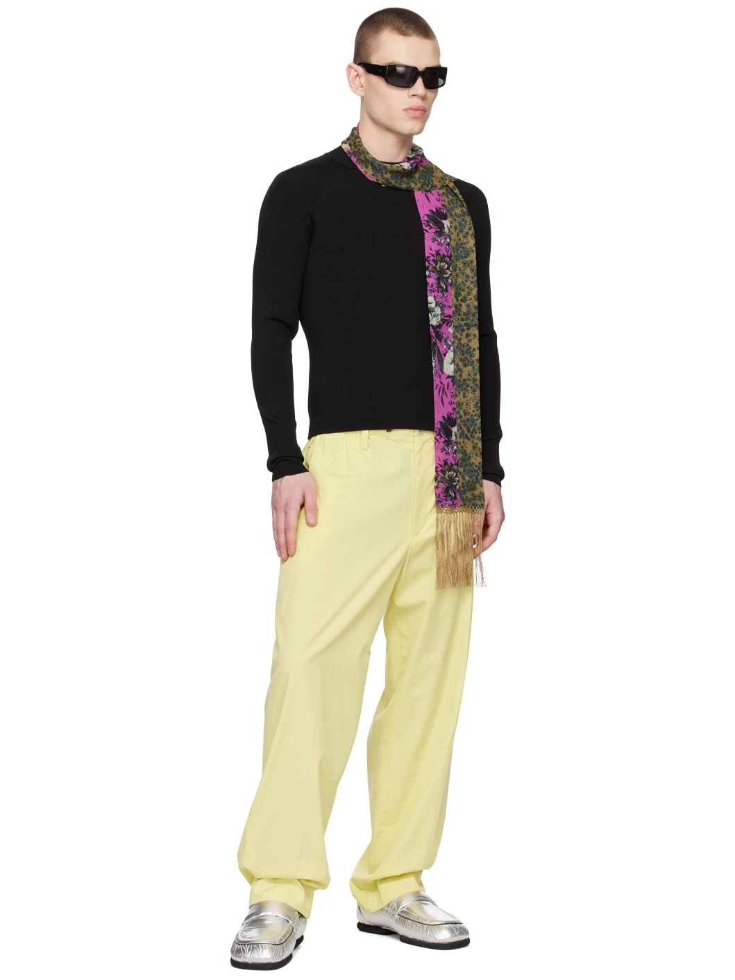 Yellow Drawstring Trousers - 4