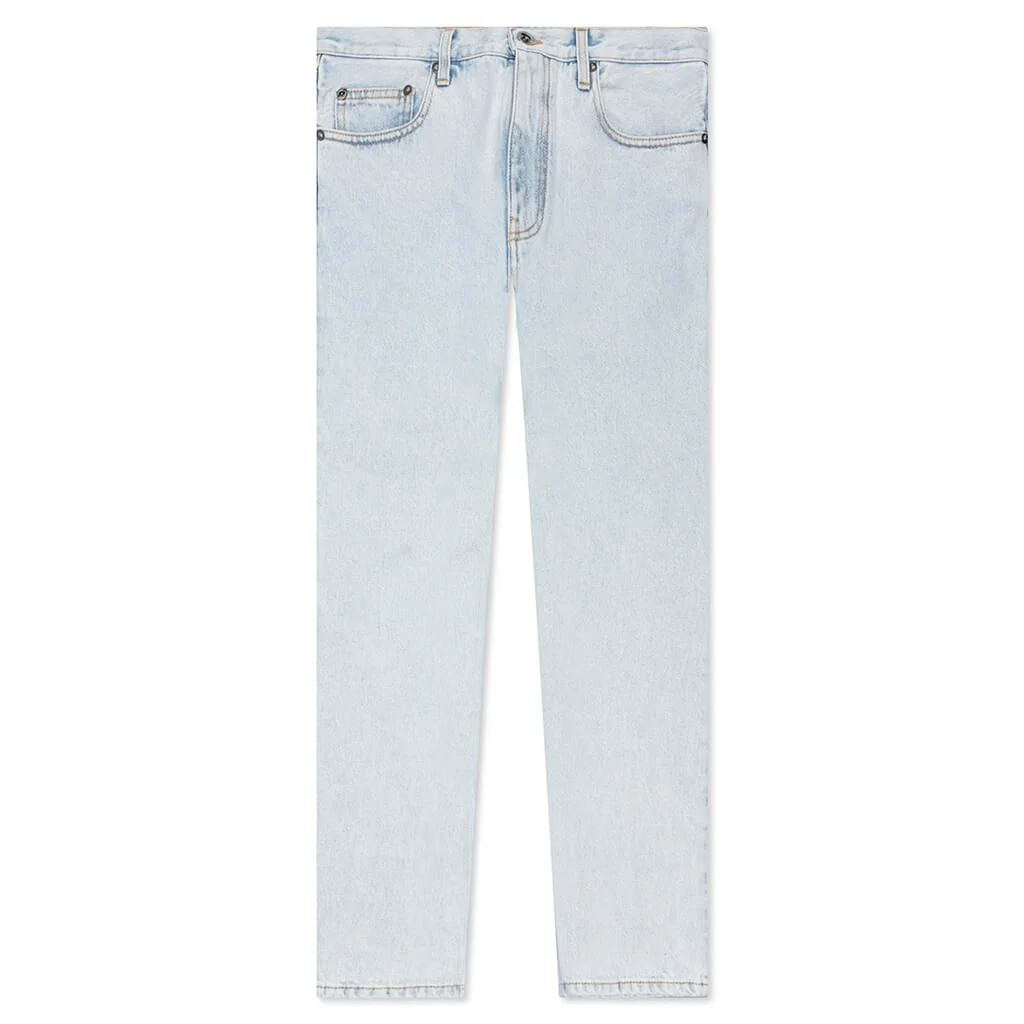 OFF-WHITE C/O VIRGIL ABLOH DIAG TAB N ARROW SLIM JEANS - BLEACH BLUE - 1