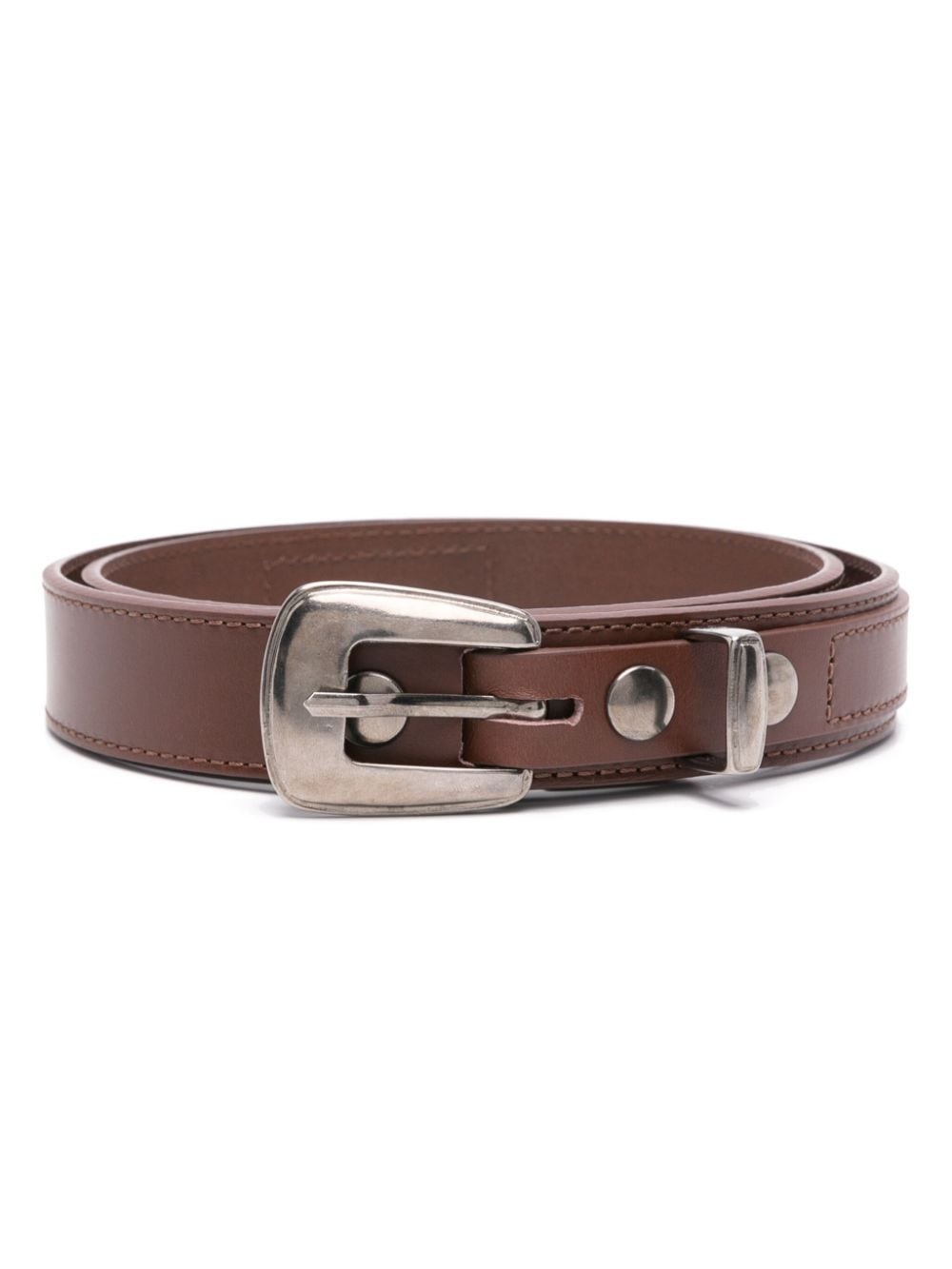 buckle-fastening leather belt - 1