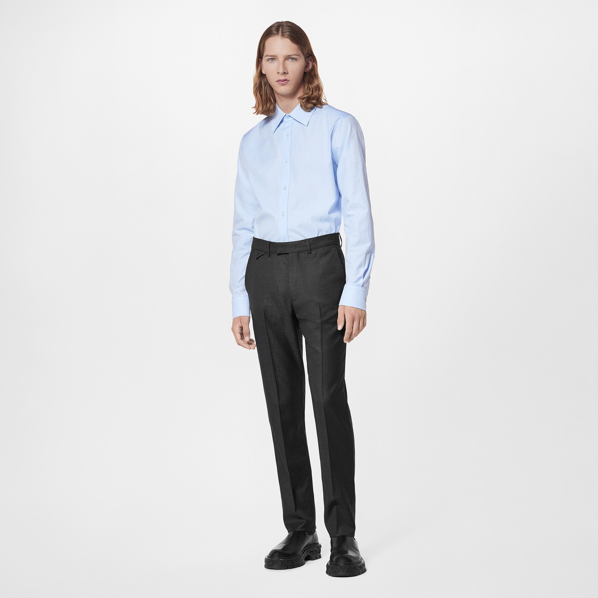 Long-Sleeved Slim Shirt - 2