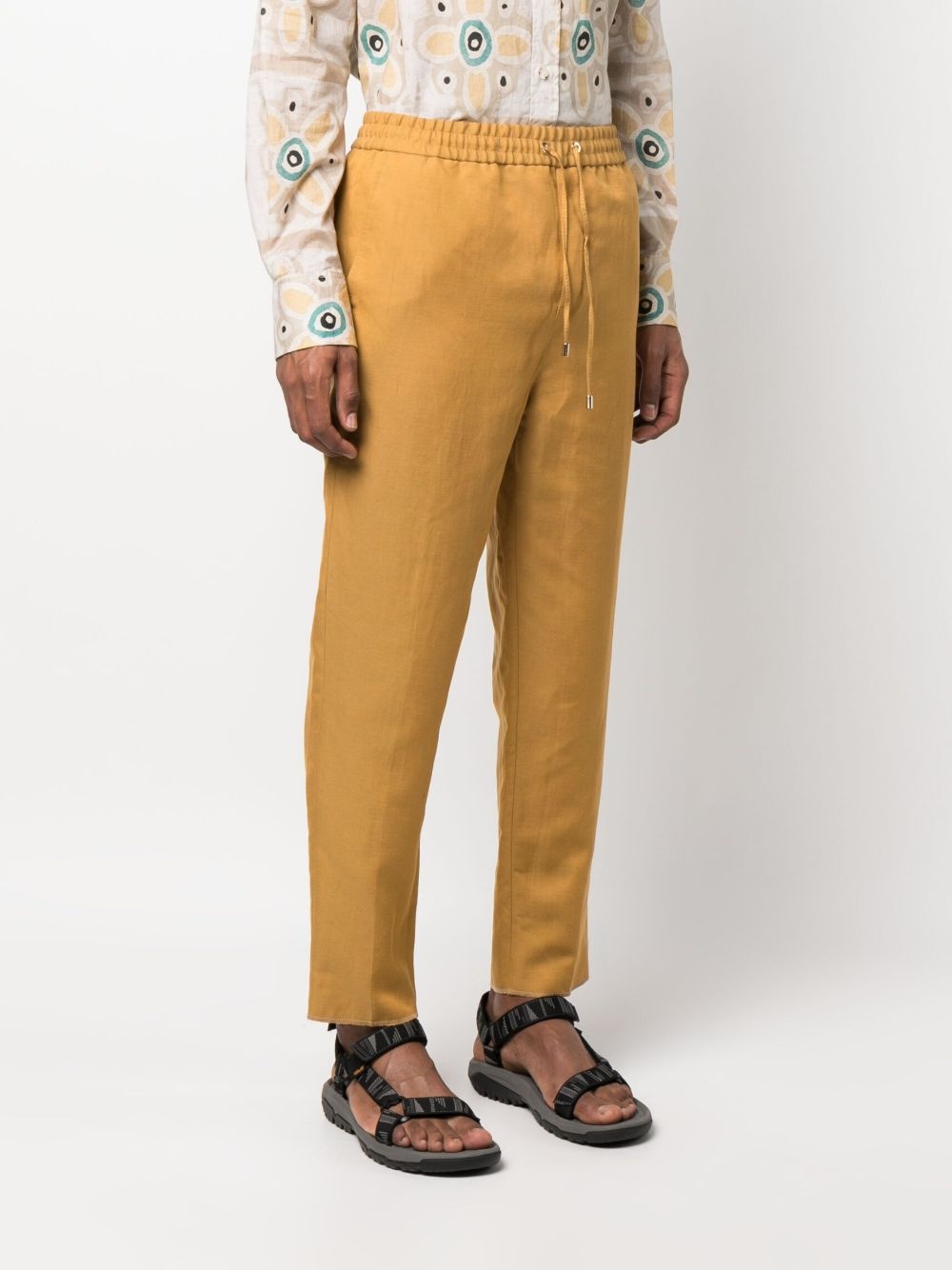 drawstring-waist cropped trousers - 3