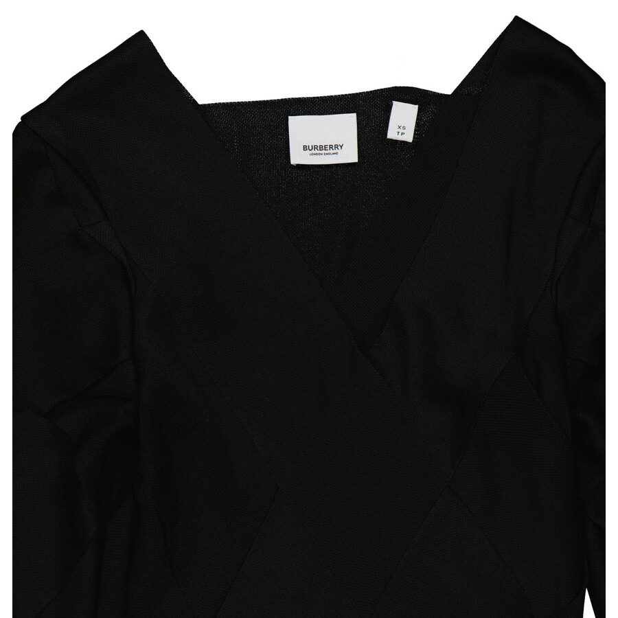 Burberry Ladies Black Anatori Long-sleeve Panelled Knit Gown - 7