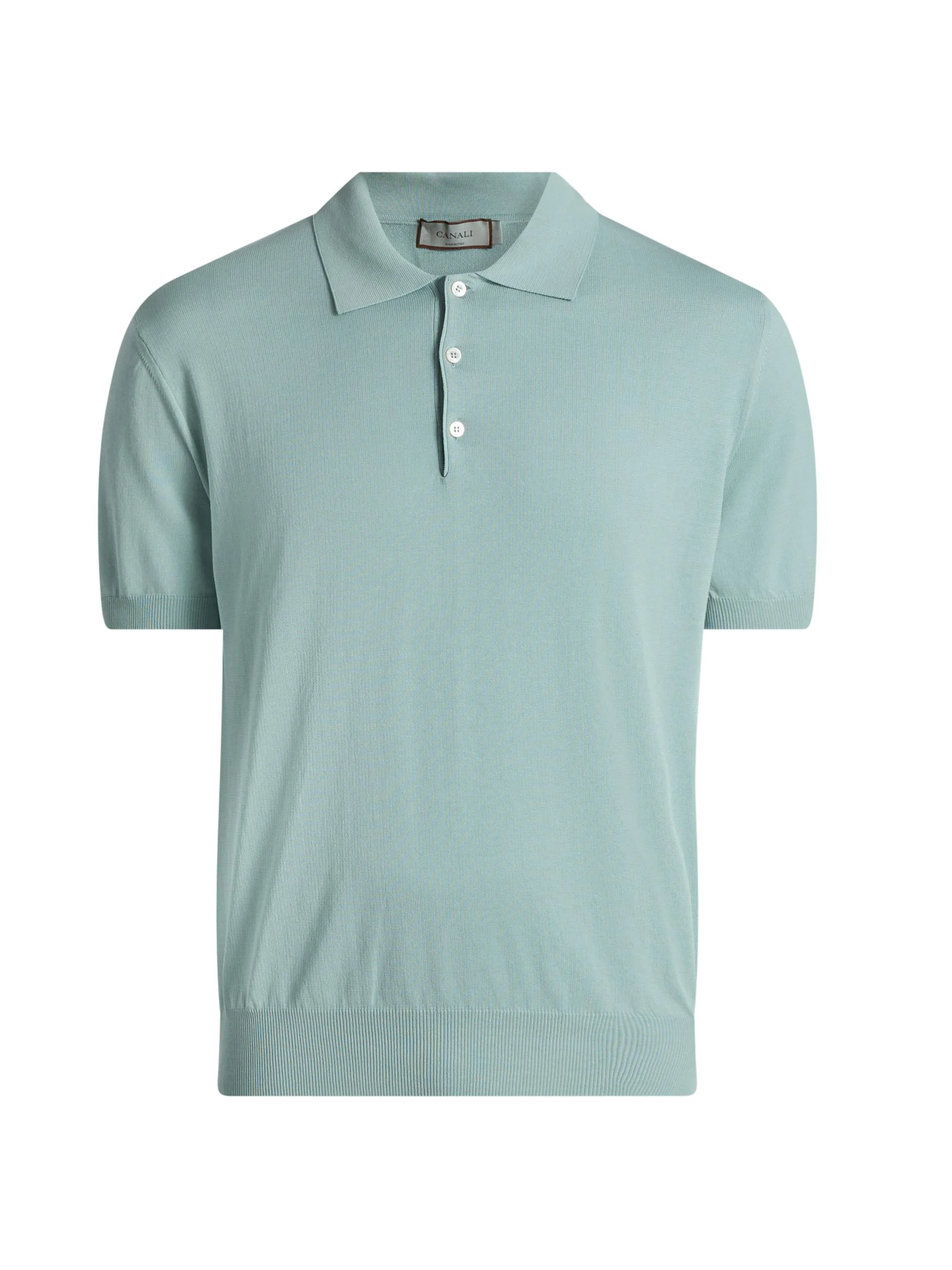 Men's Cotton Knit Polo Shirt - Teal - 1
