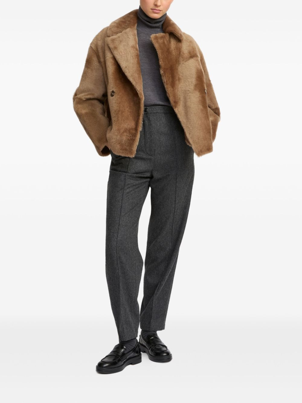 shearling pea jacket - 2