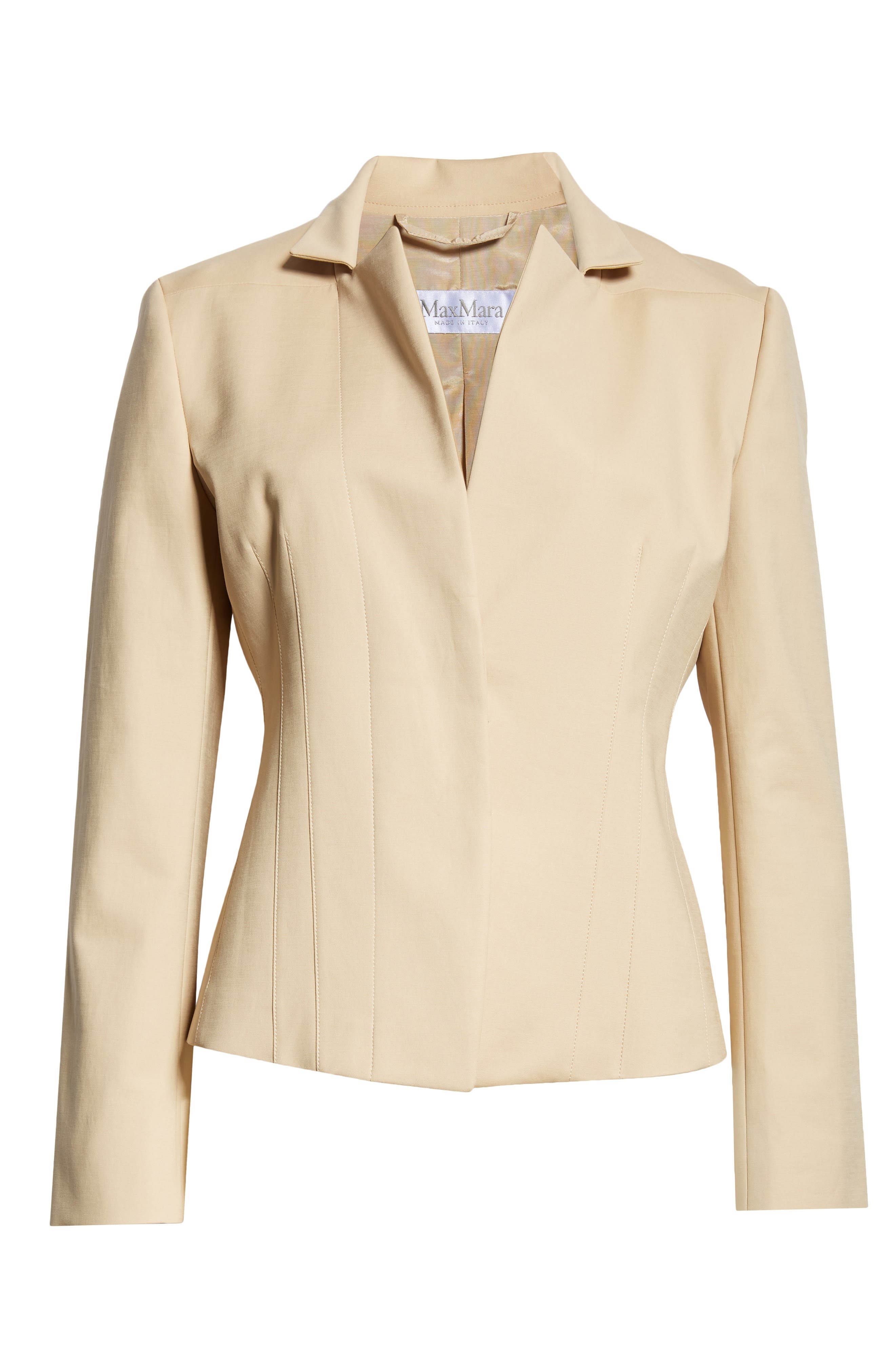 Max Mara Olindo Tailored Stretch Jacket in Ecru at Nordstrom - 7