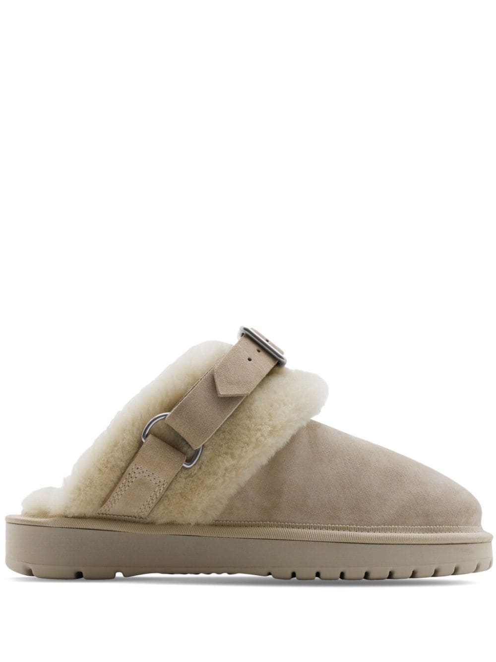 shearling suede mules - 1