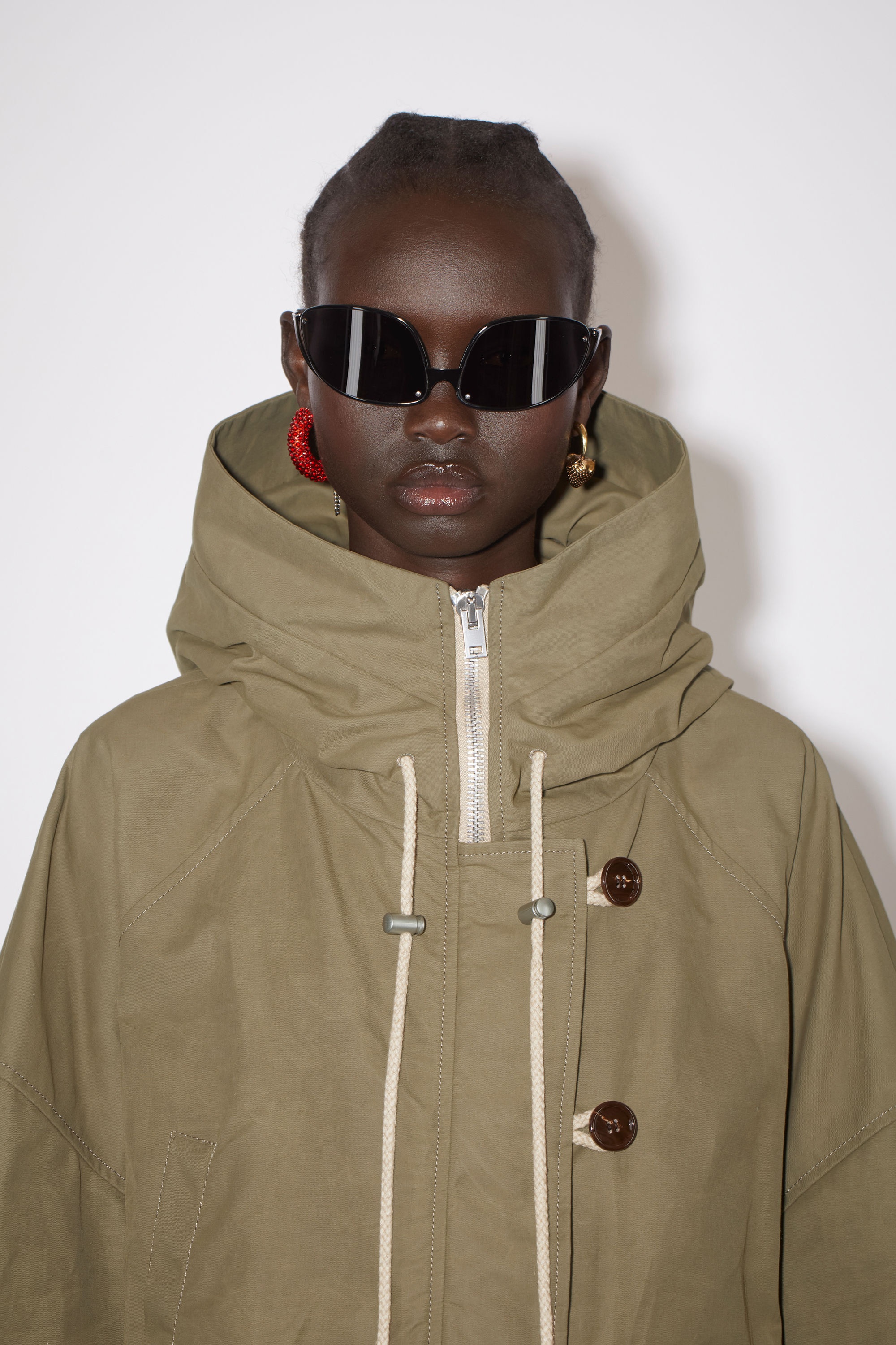 Hooded wax jacket - Khaki green - 6