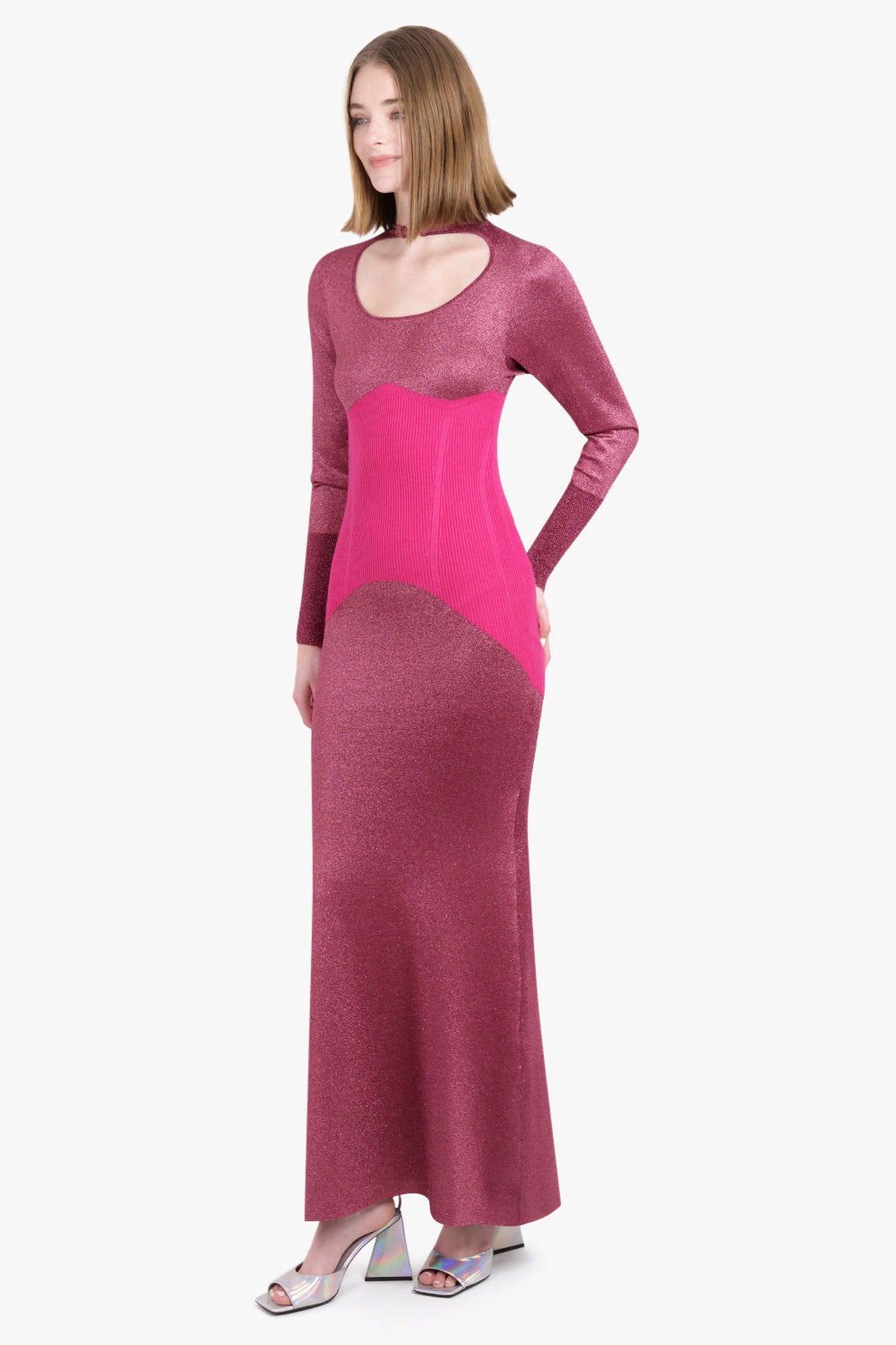 FINE RIB MIDI DRESS | FUSCHIA - 2