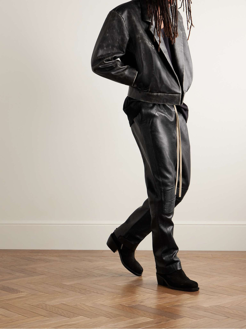 Fear of God Distressed Pleated Leather Jacket outlook