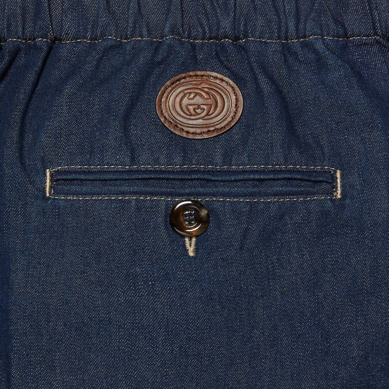 Stonewashed denim Bermuda shorts 7