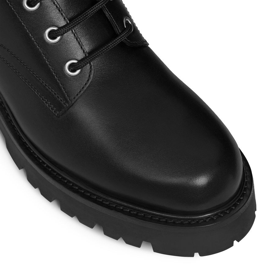 Celine Triomphe rangers mid lace-up Boucles d'oreillesot in shiny bullskin - 4