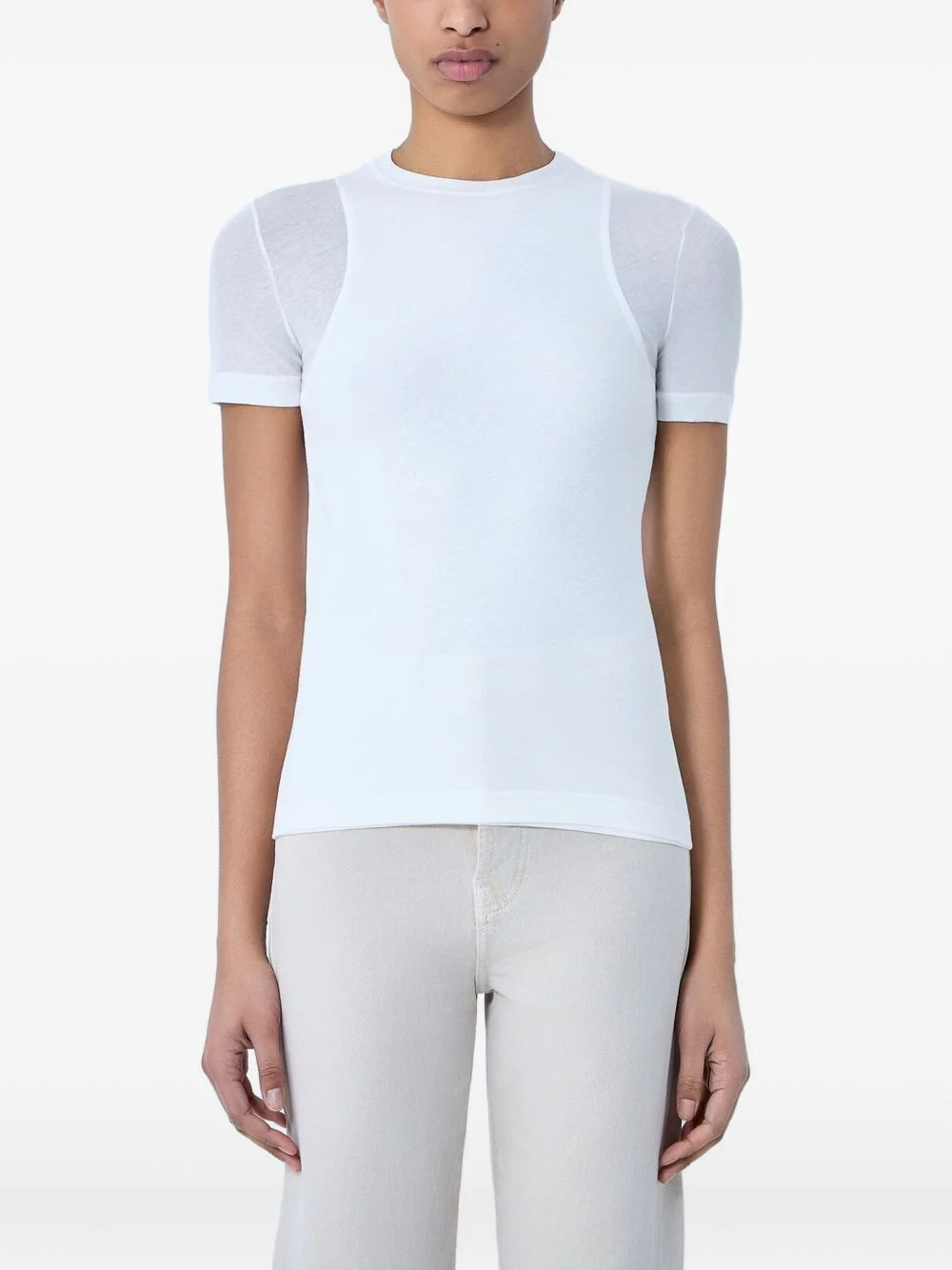 fitted crew-neck T-shirt - 1