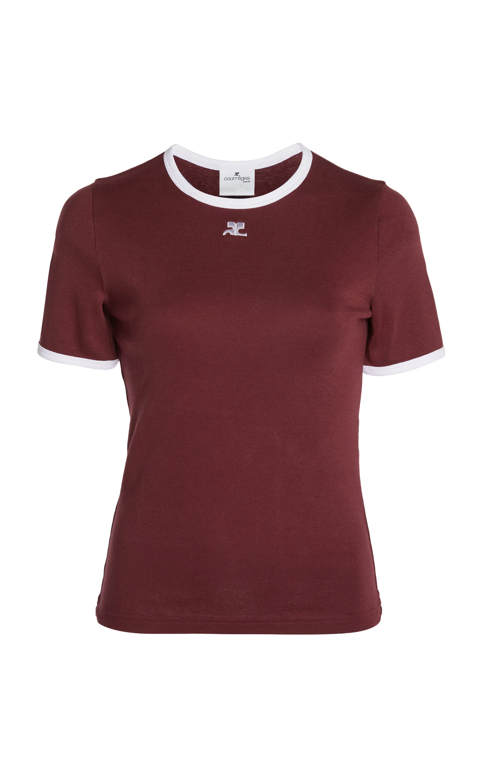Signature Contrast Cotton T-Shirt burgundy - 1