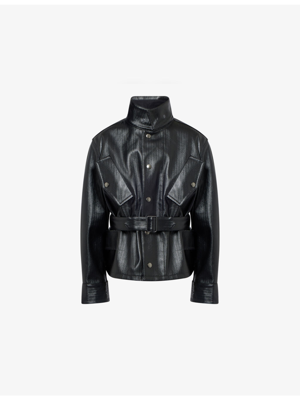 Belted Regular-Fit Coated-Cotton Jacket - 1