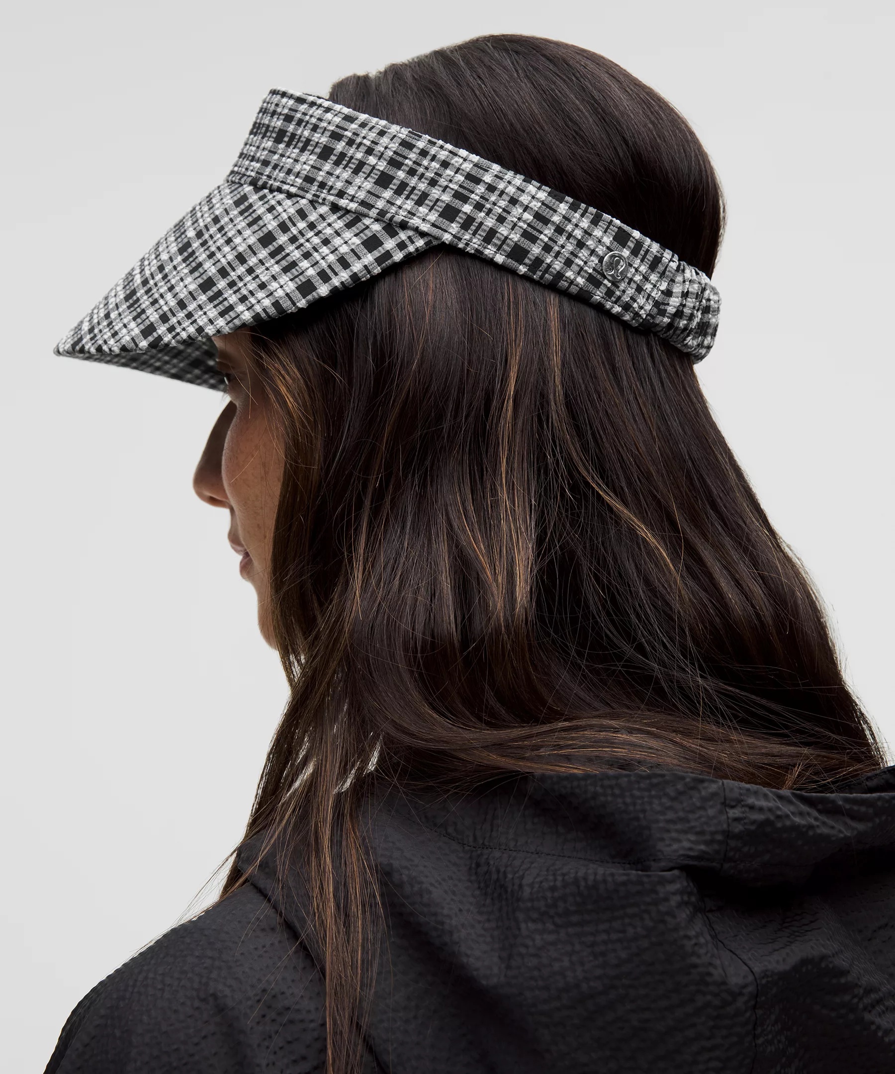Women's Seersucker Check Removable Sweatband Visor - 3