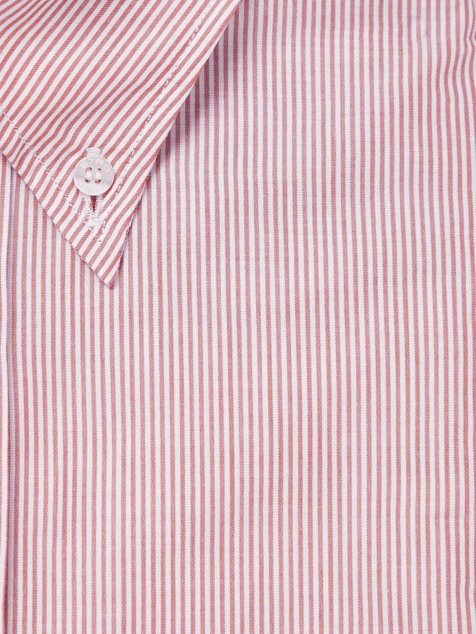 Button-Down Collar Logo-Embroidered Striped Cotton Shirt - 2