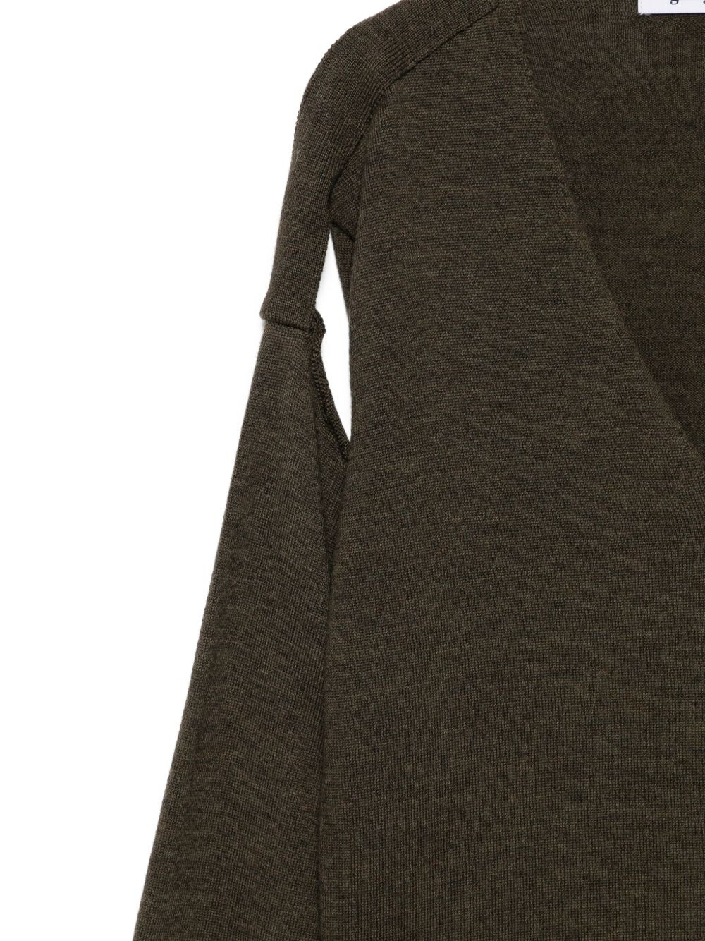 button-front shoulder-detail cardigan - 3