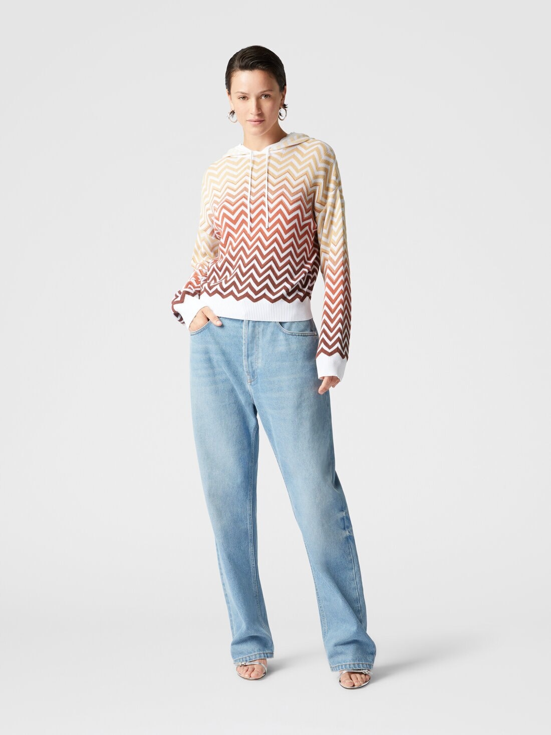 Dégradé chevron hooded sweatshirt - 2