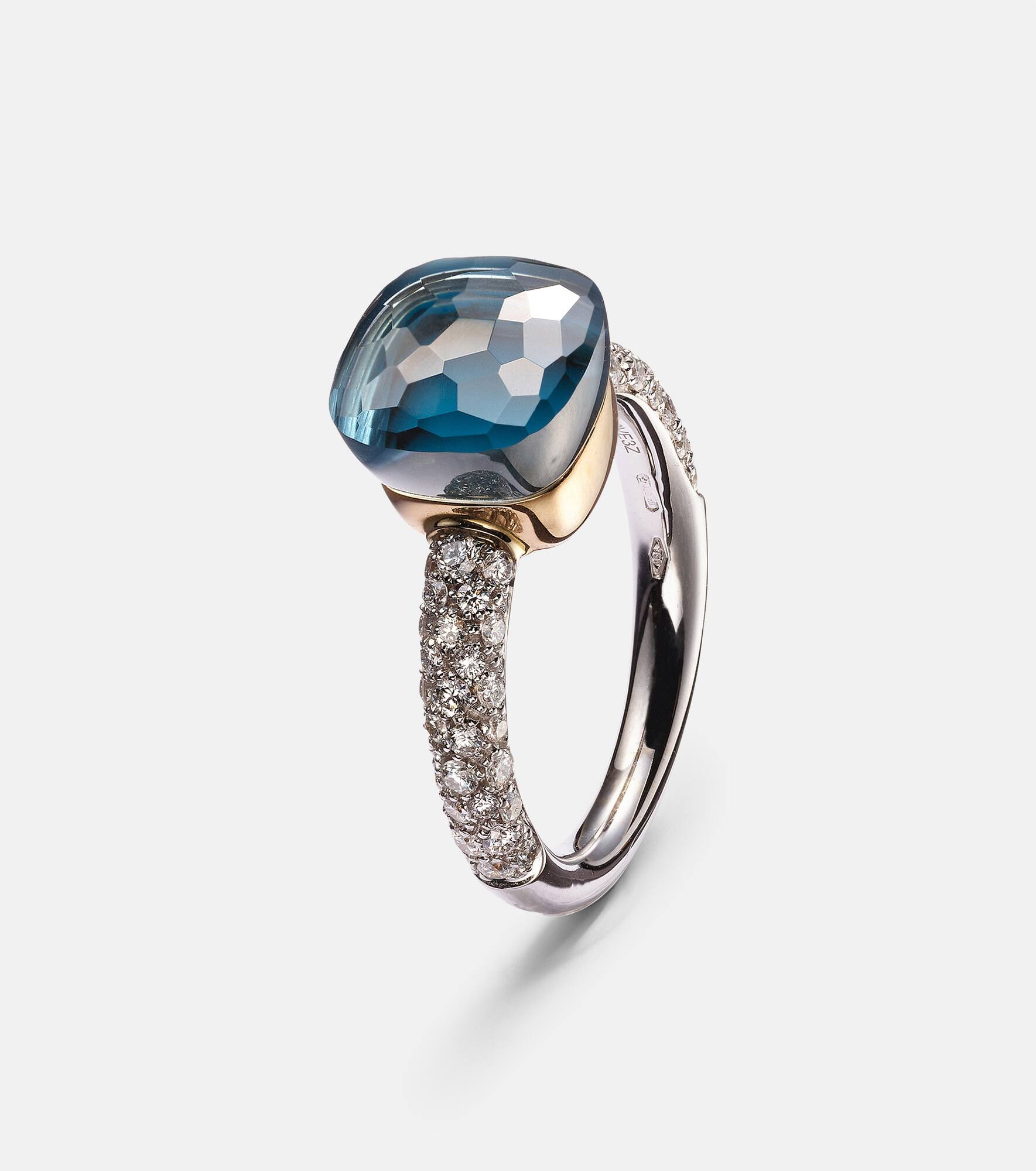 Nudo 18kt gold ring with London blue topaz and diamonds - 4