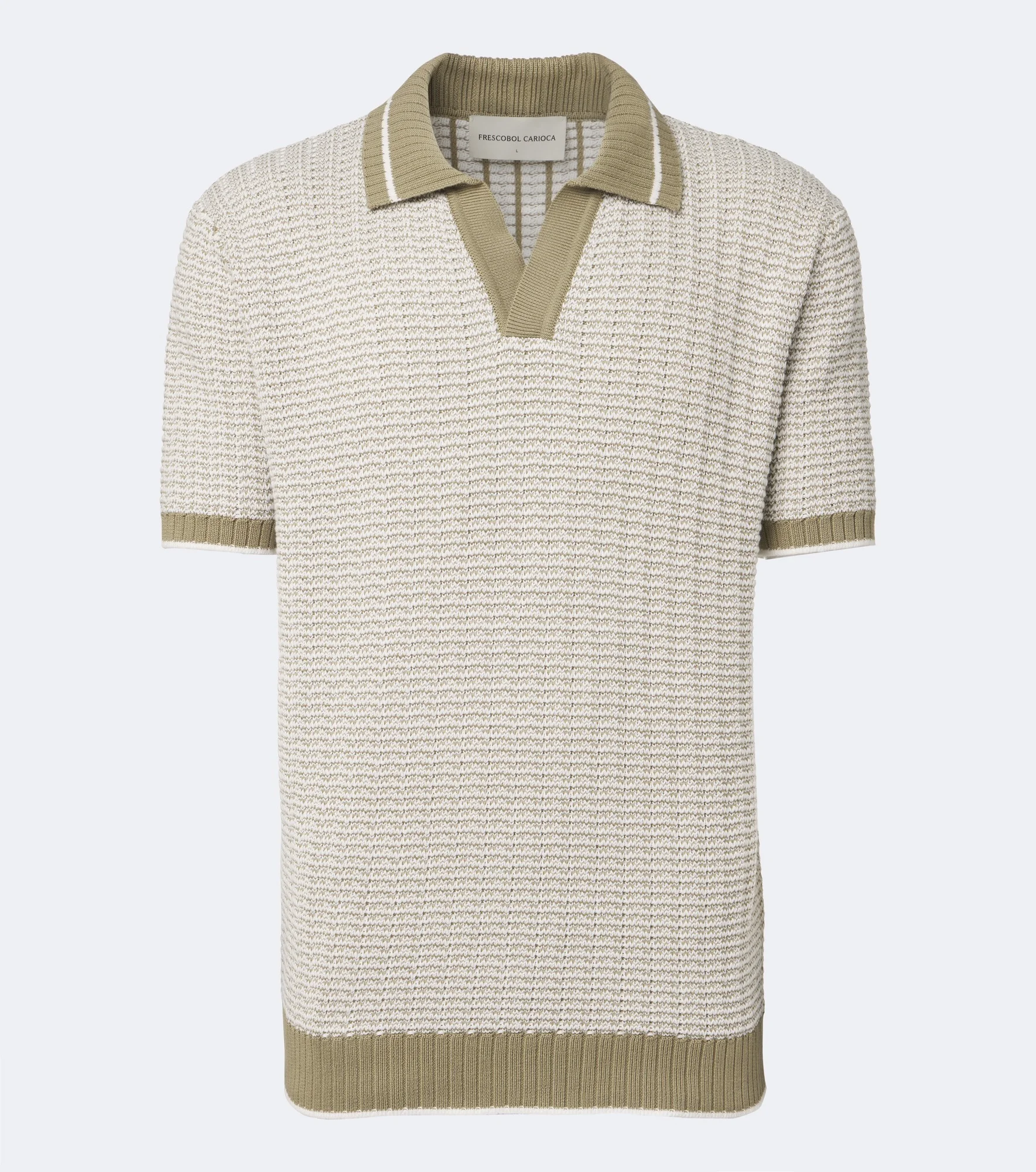 Rino crochet cotton polo shirt - 1