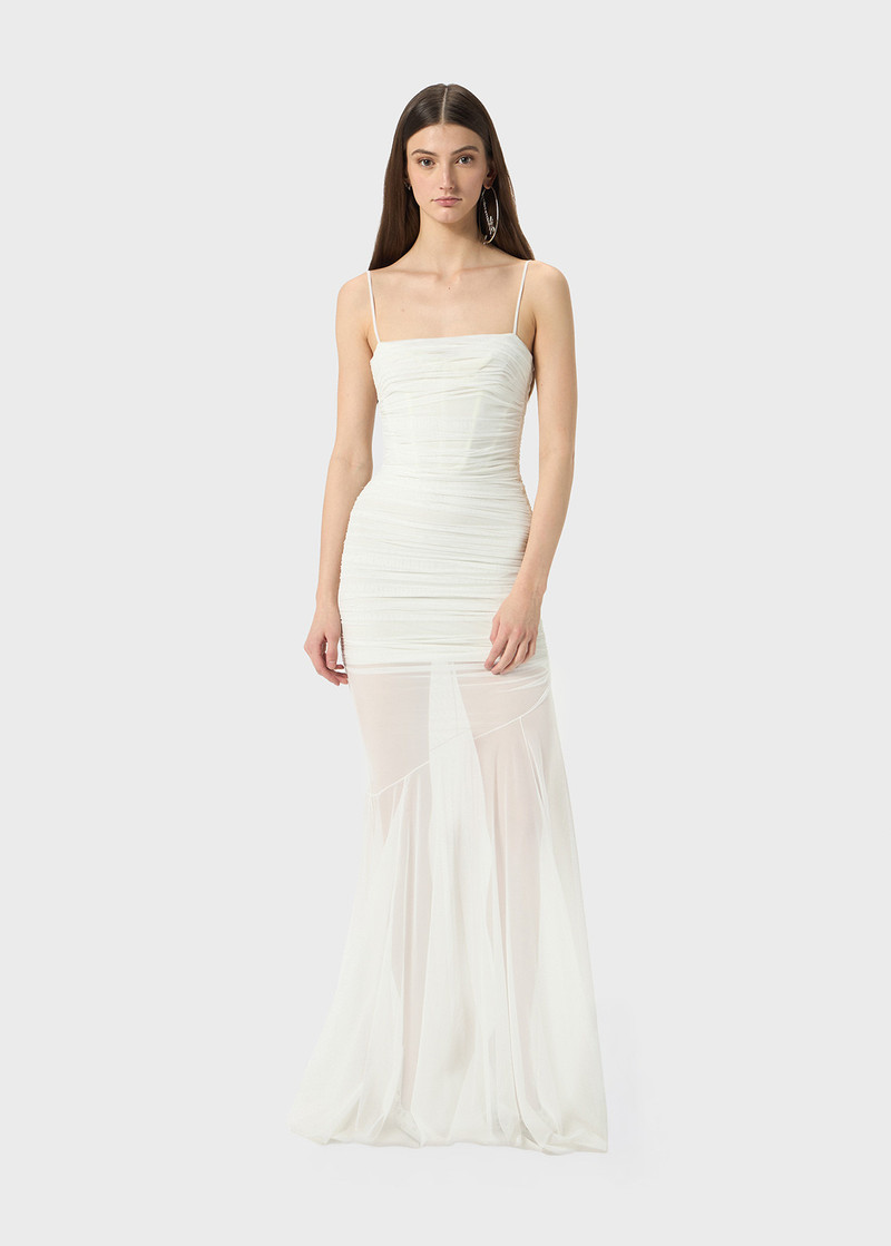 Blumarine LONG DRESS IN TULLE WITH RUFFLES outlook