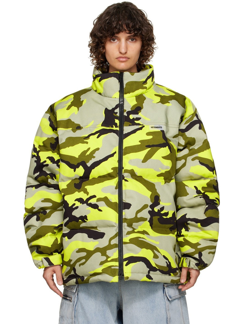 Multicolor Camo Down Jacket - 1