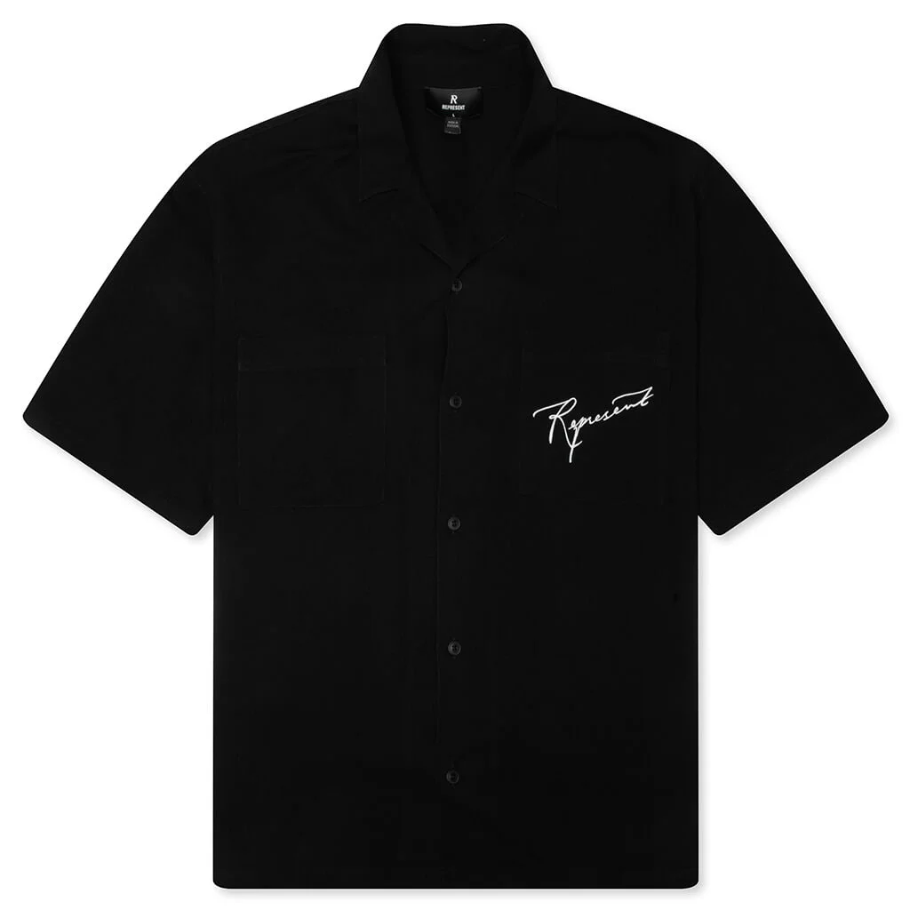LOVE AND KISSES RESORT SHIRT - JET BLACK - 1