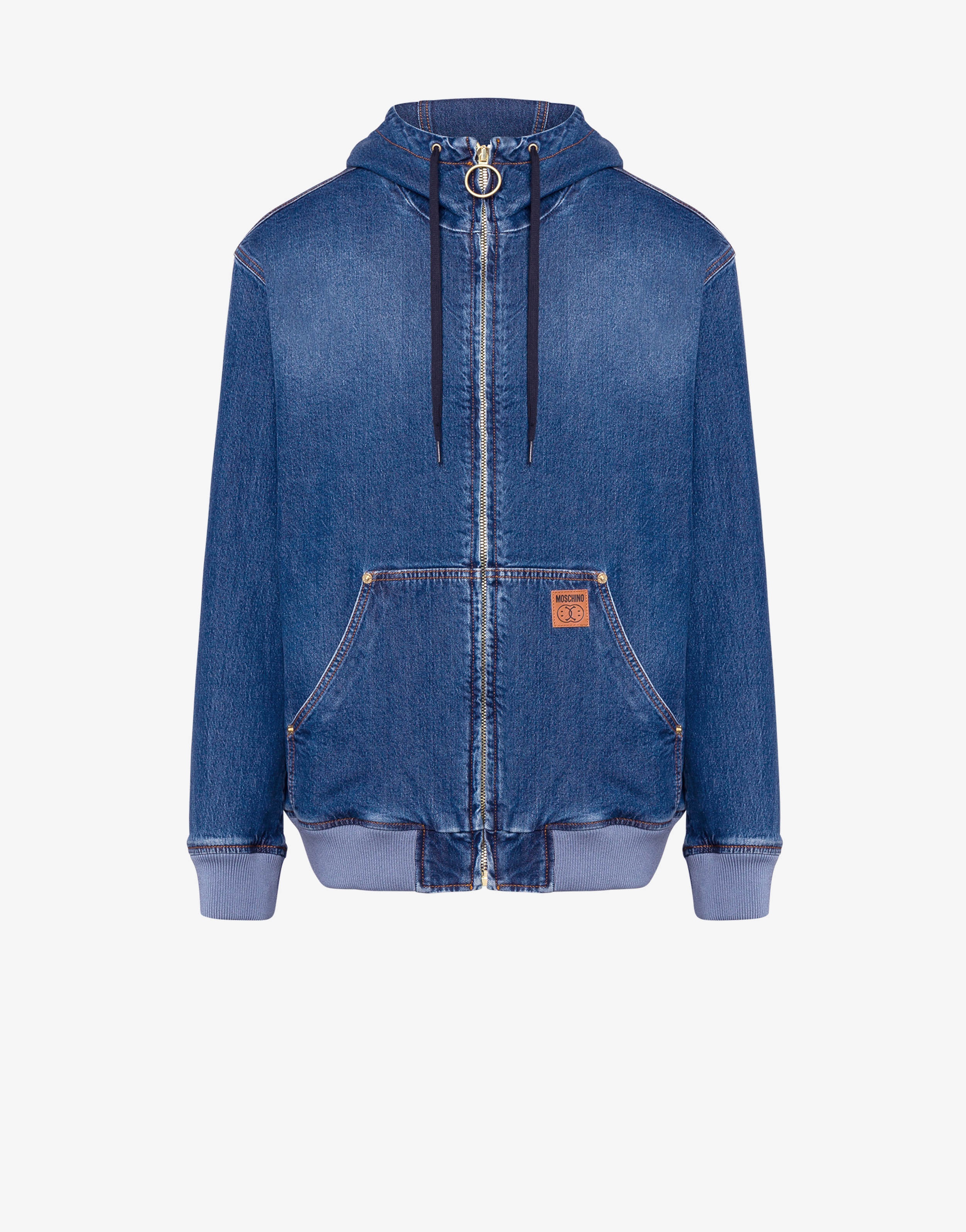 DOUBLE SMILEY® LOGO DENIM HOODED JACKET - 1