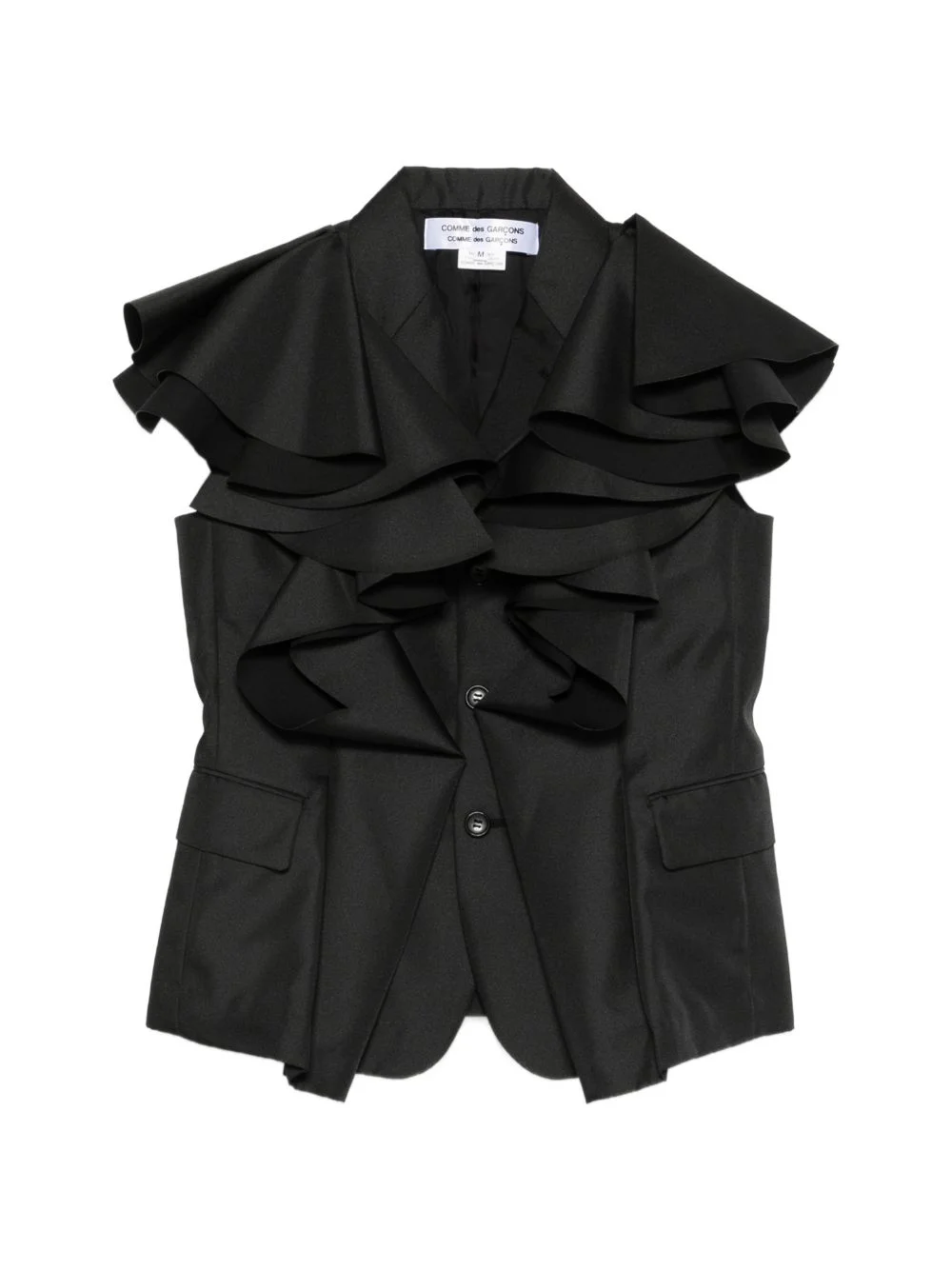ruffled button coat - 1
