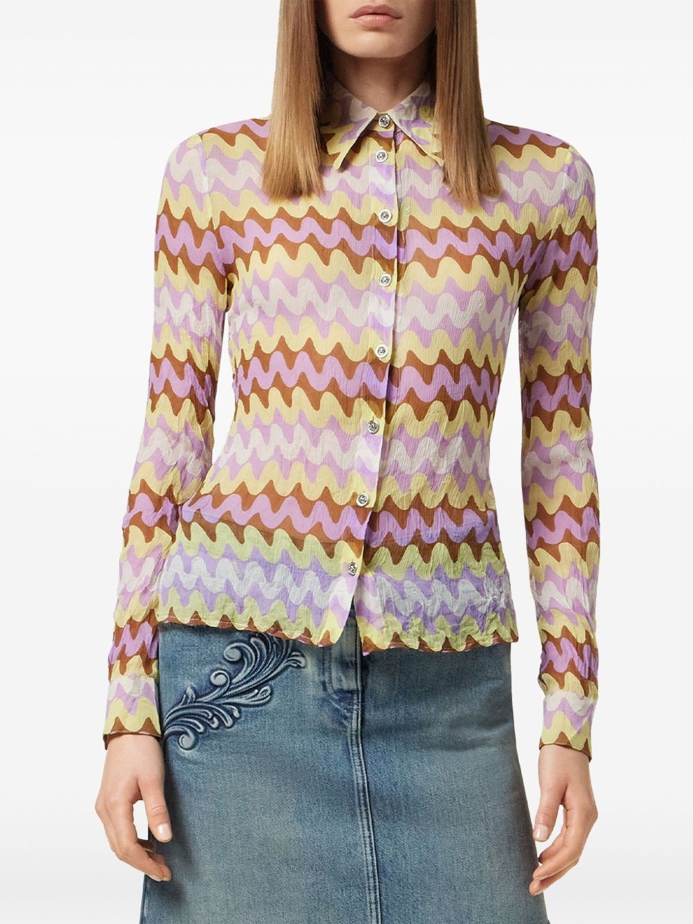wave-motif shirt - 3