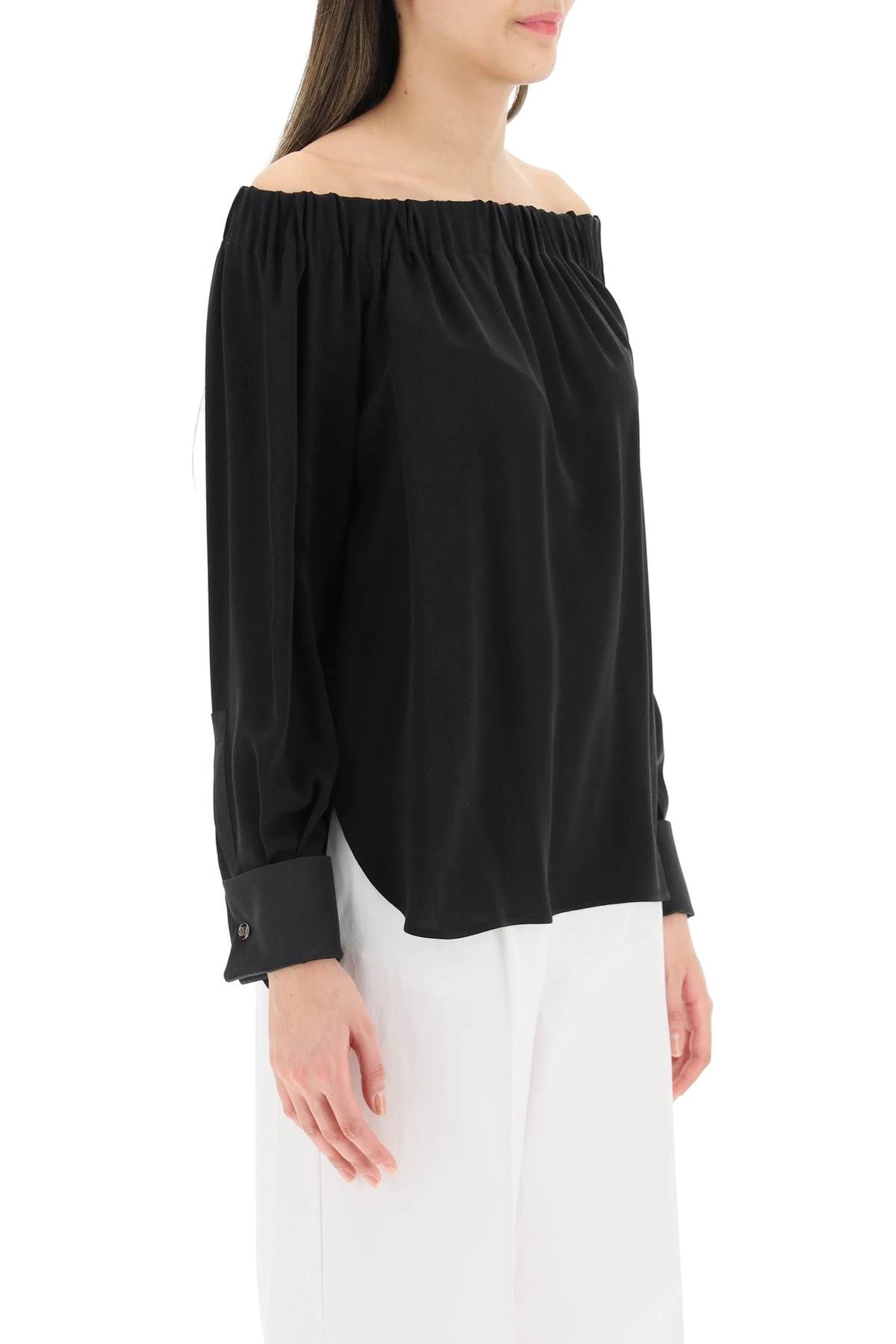 SILK OFF-THE-SHOULDER BLOUSE - 3