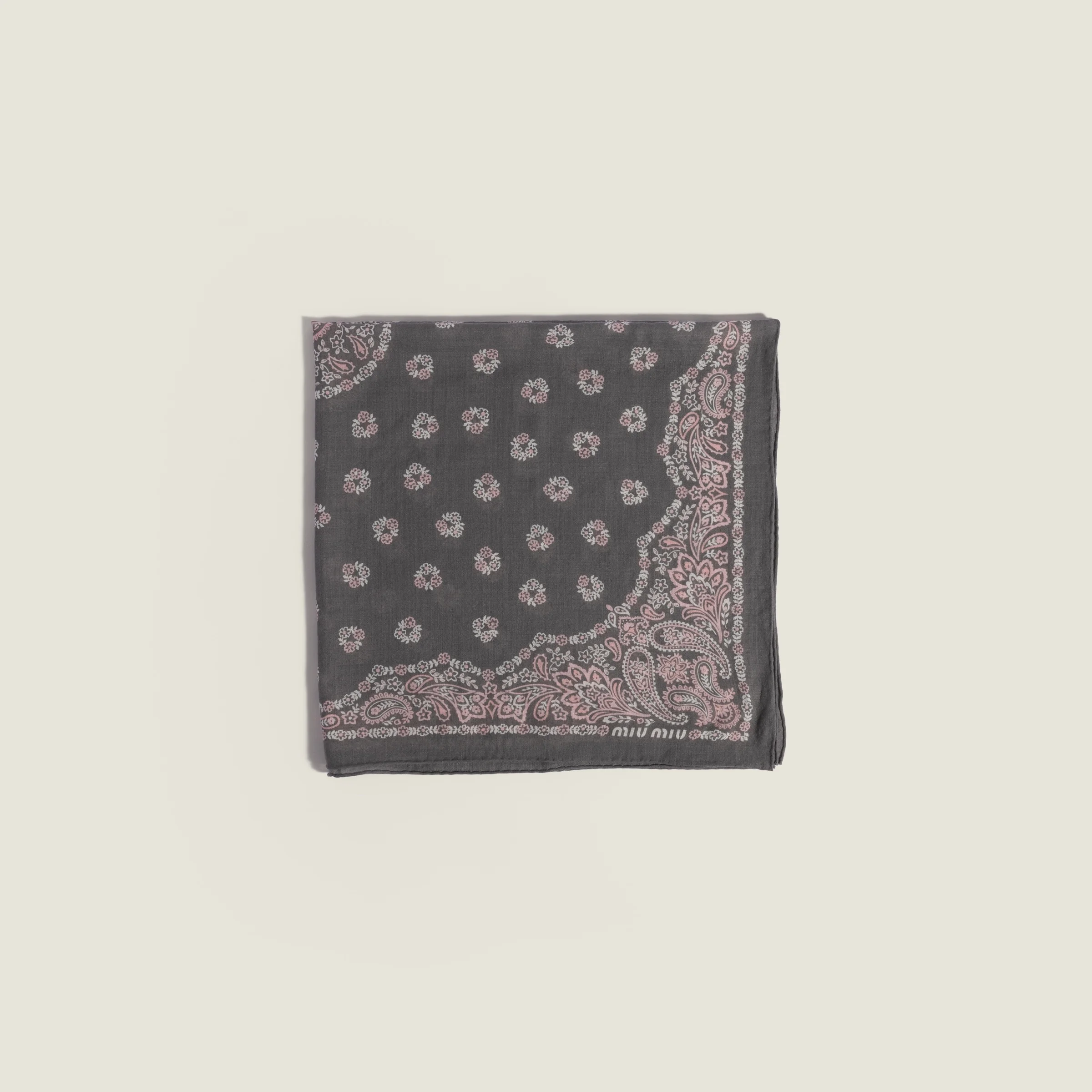 Printed wool and cashmere scarf - 1