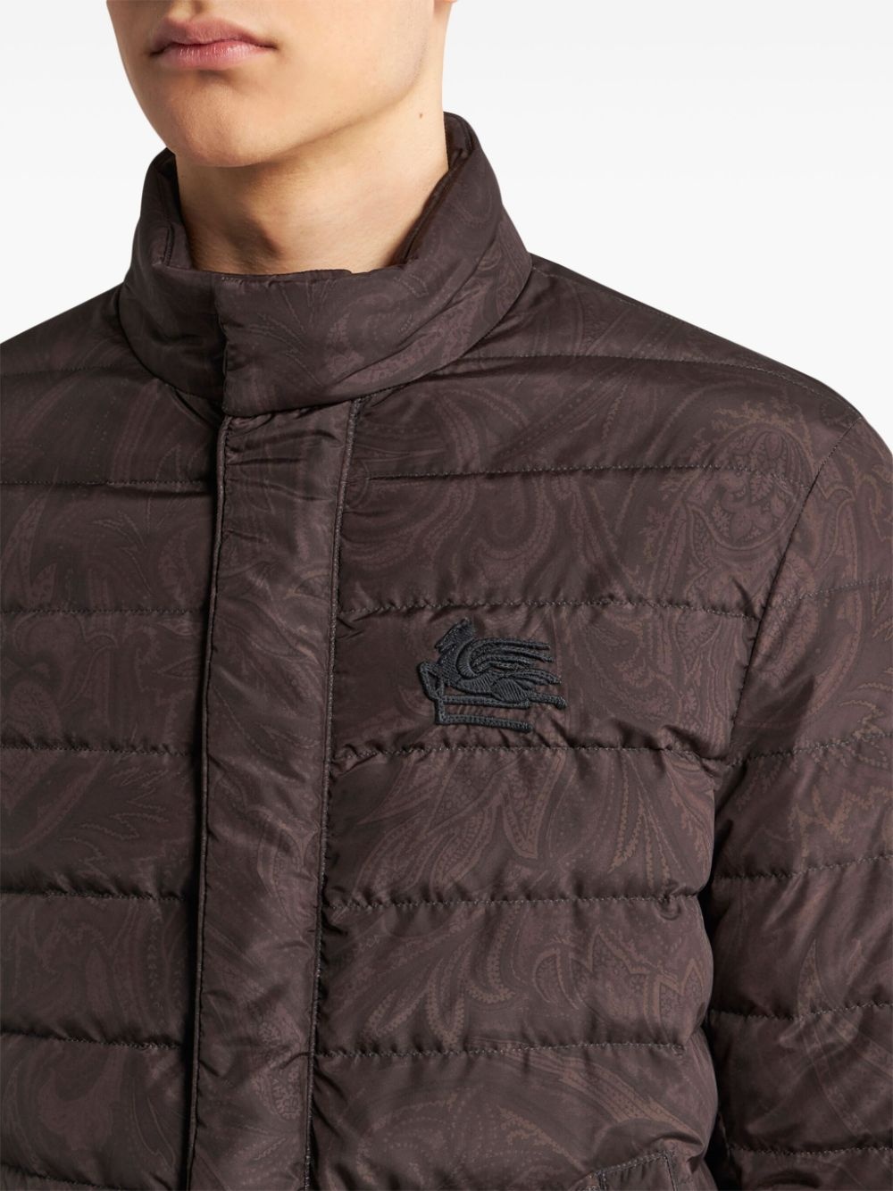 paisley-print quilted puffer jacket - 4