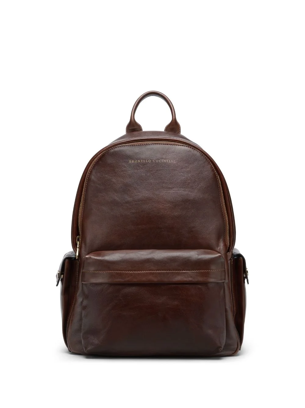 logo-print leather backpack - 1